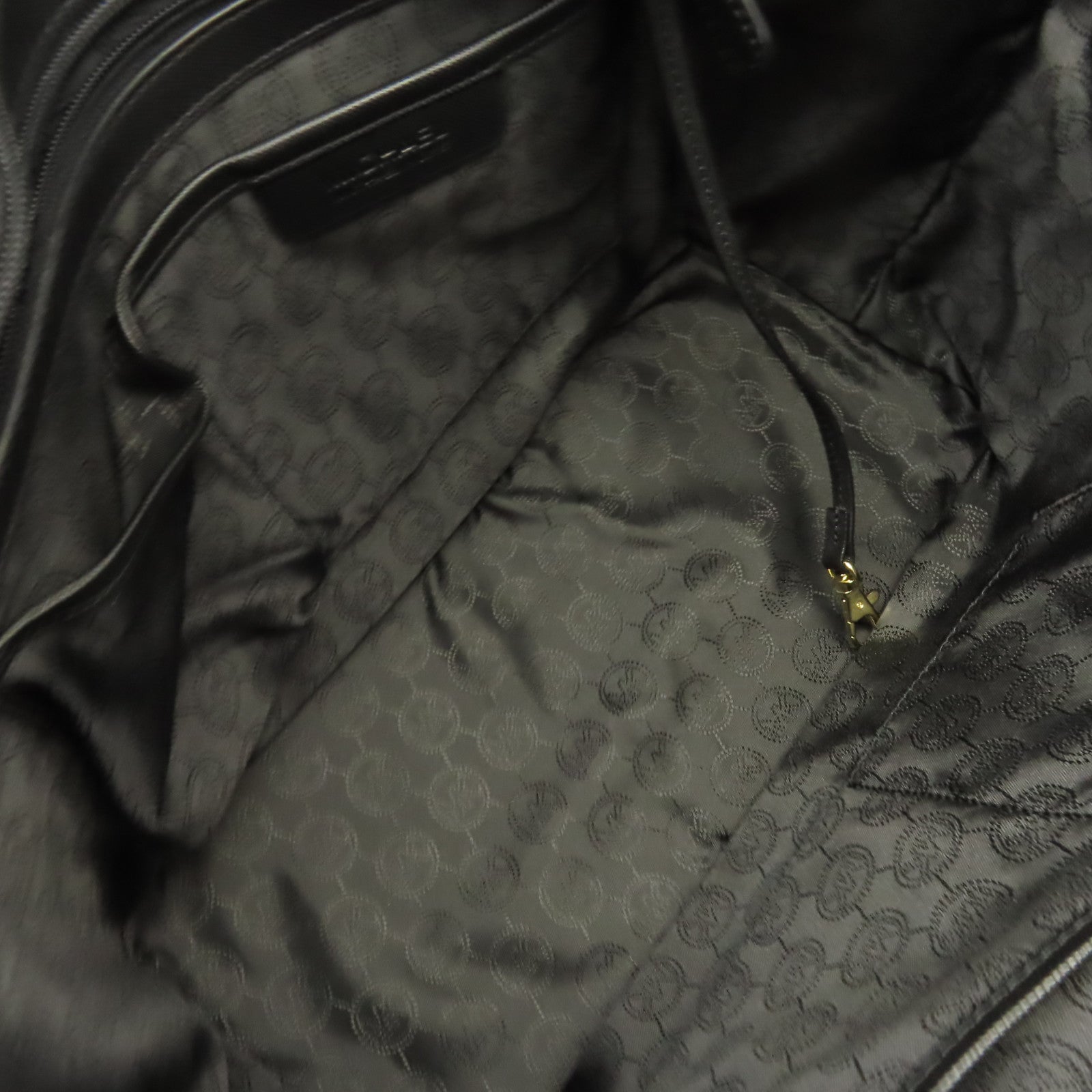 Michael Kors 牛皮皮革Tote Bag金扣肩背袋黑色