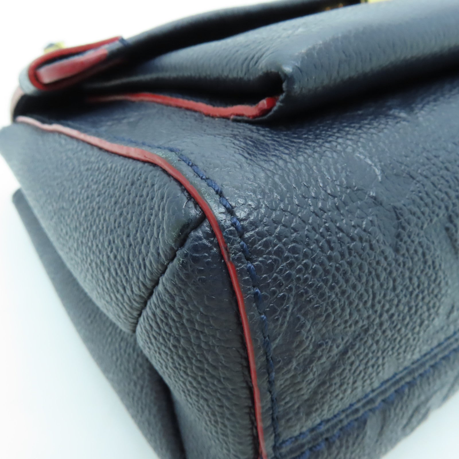 LOUIS VUITTON Monogram Empreinte Vavin金扣鏈帶肩背袋深藍色