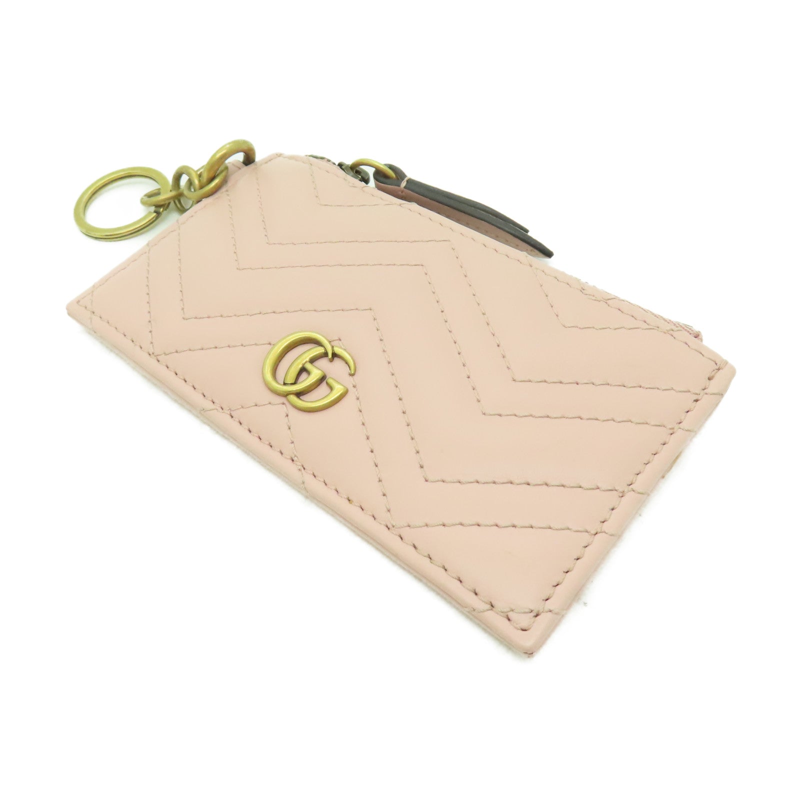 GUCCI 牛皮皮革Card Case金扣卡片套粉紅色