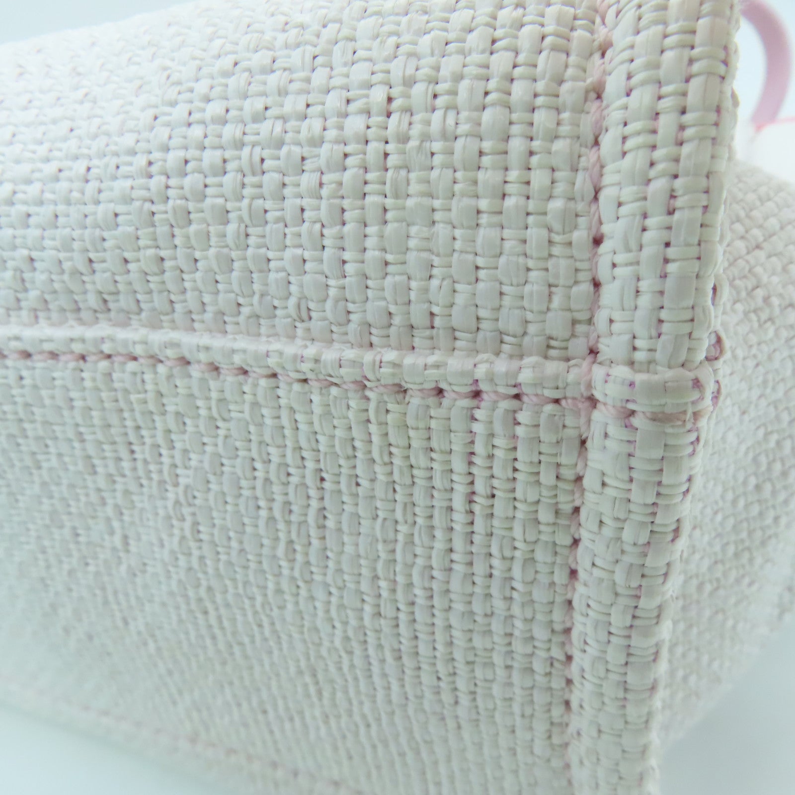 CHANEL 帆布Deauville Tote Bag银扣手挽袋/肩背袋粉红色