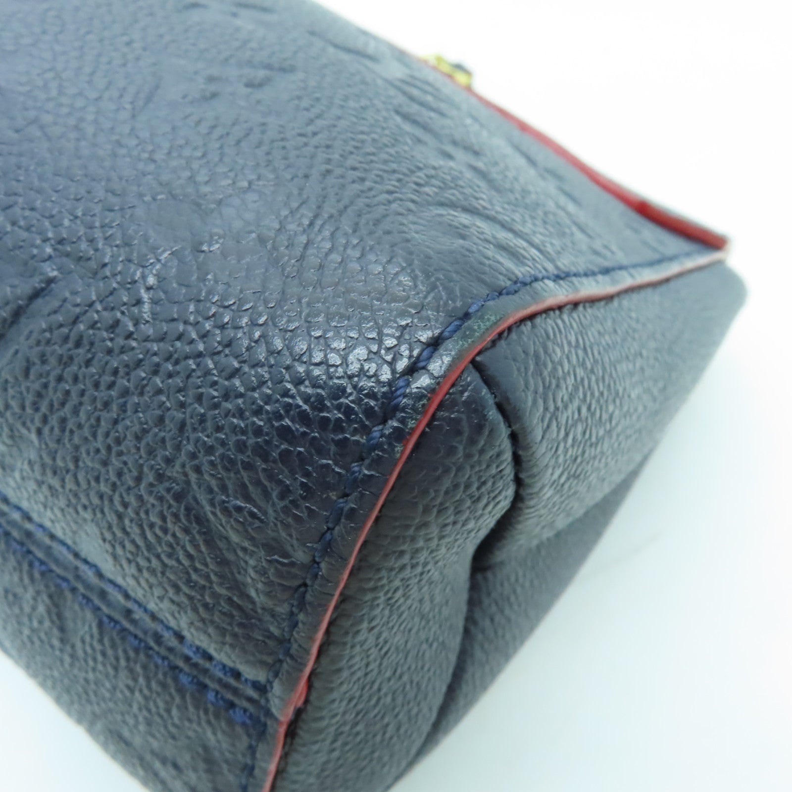 LOUIS VUITTON Monogram Empreinte Vavin金扣鏈帶肩背袋深藍色