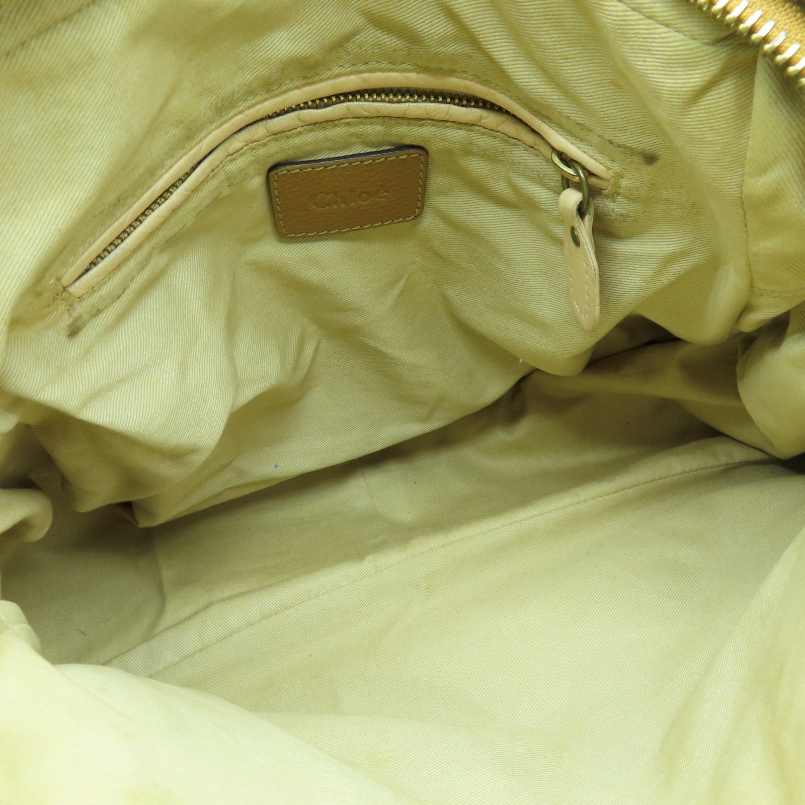 Chloe 牛皮皮革Handbag金扣手挽袋啡色