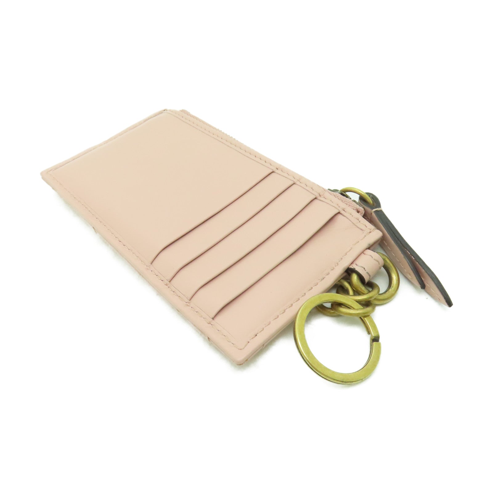 GUCCI 牛皮皮革Card Case金扣卡片套粉紅色