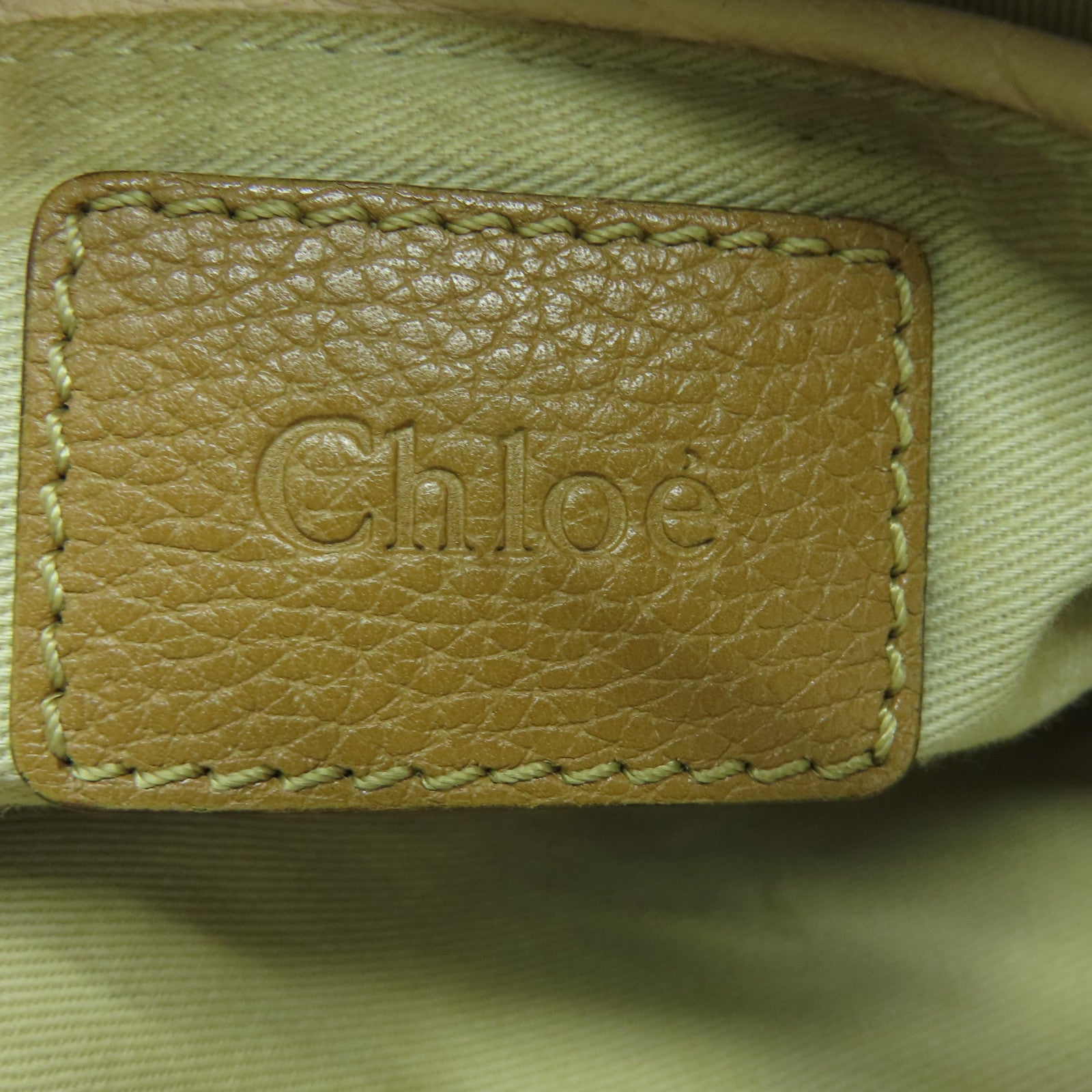 Chloe 牛皮皮革Handbag金扣手挽袋啡色