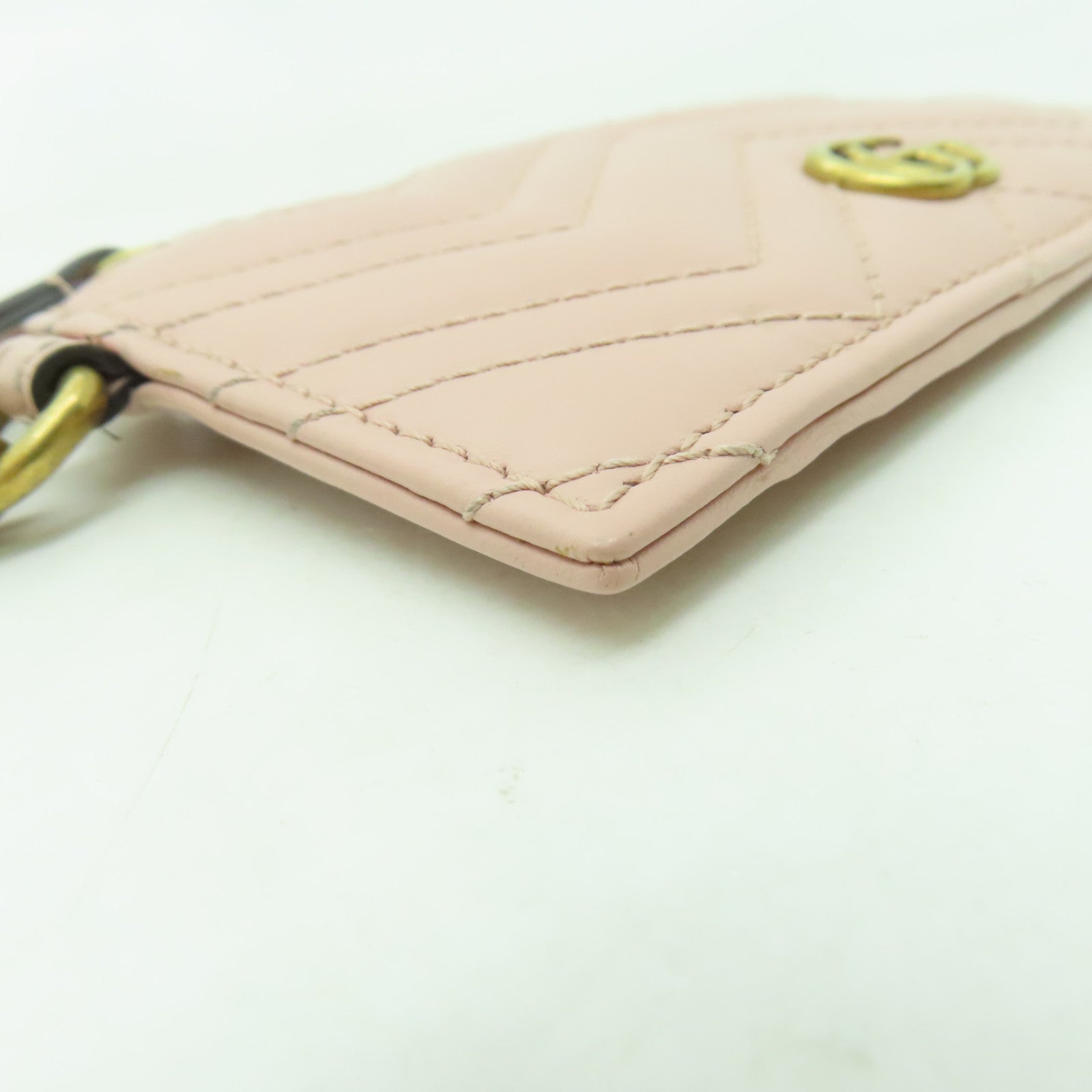 GUCCI 牛皮皮革Card Case金扣卡片套粉紅色