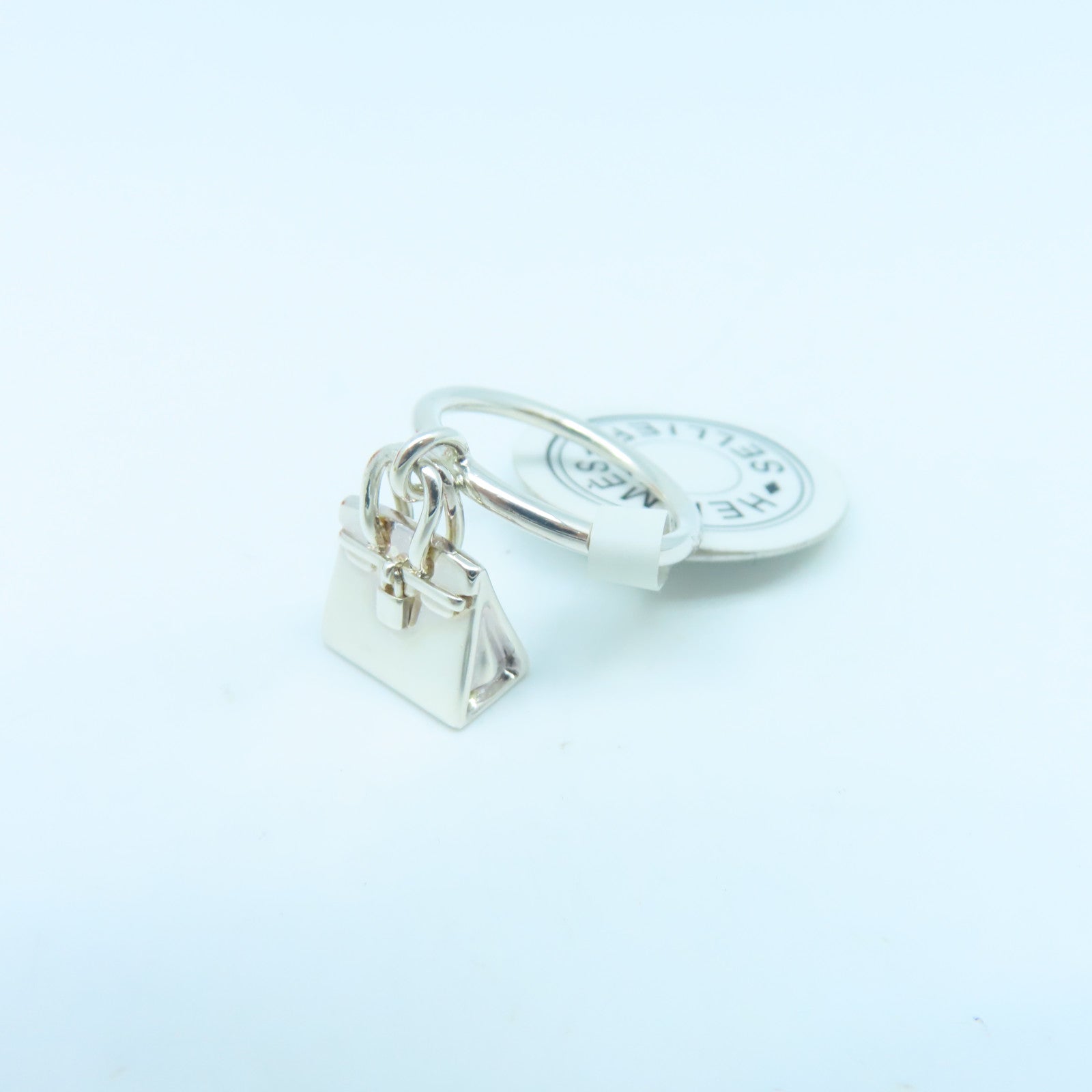 HERMES 925 Sterling Silver Amulettes Kelly Ring US#6 Silver