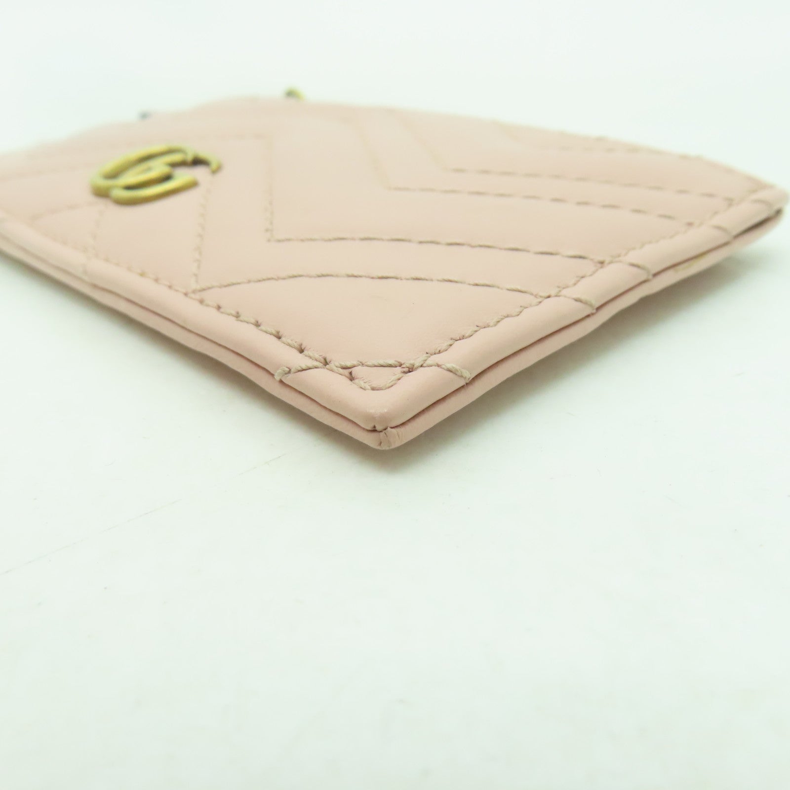 GUCCI 牛皮皮革Card Case金扣卡片套粉紅色