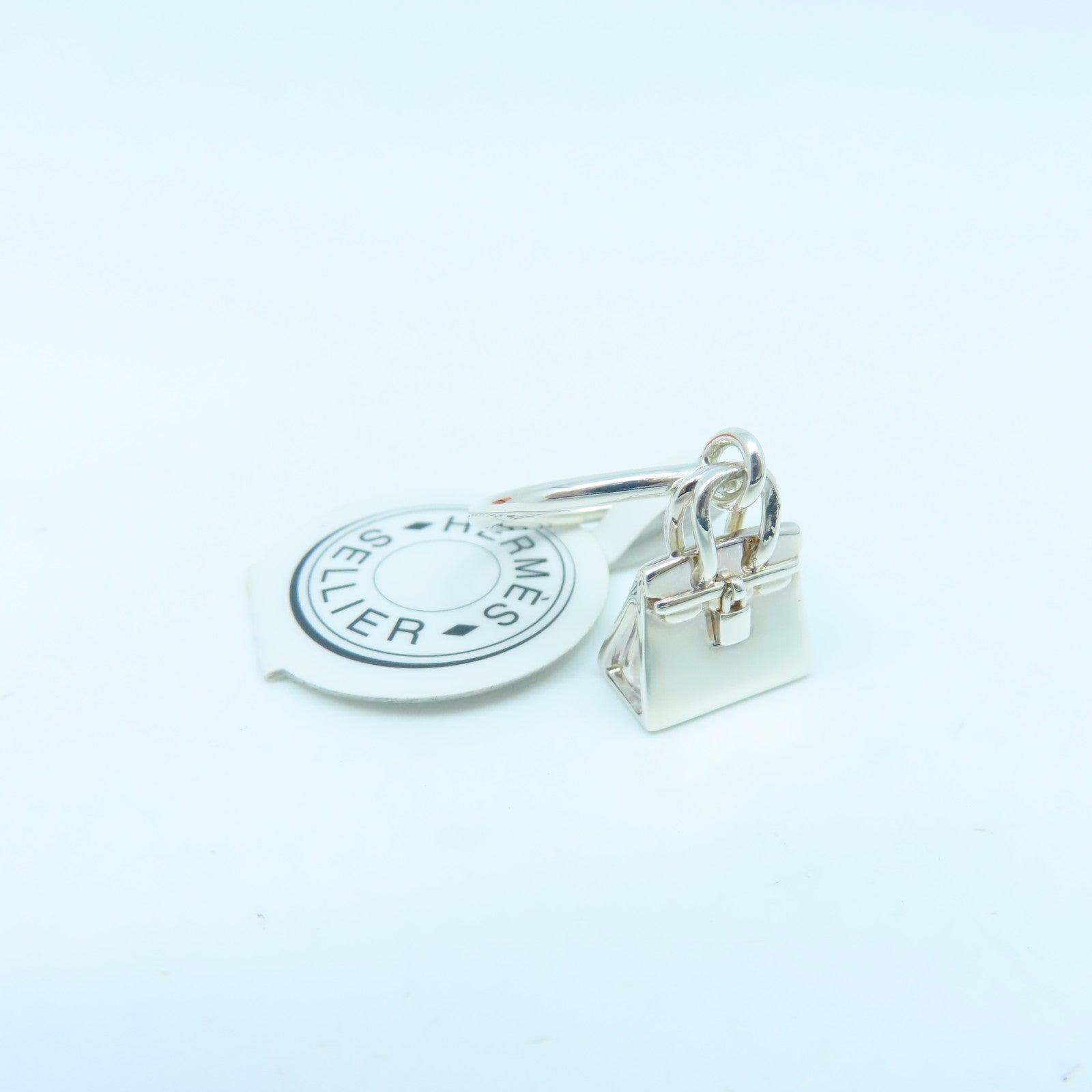 HERMES 925 Sterling Silver Amulettes Kelly Ring US#6 Silver