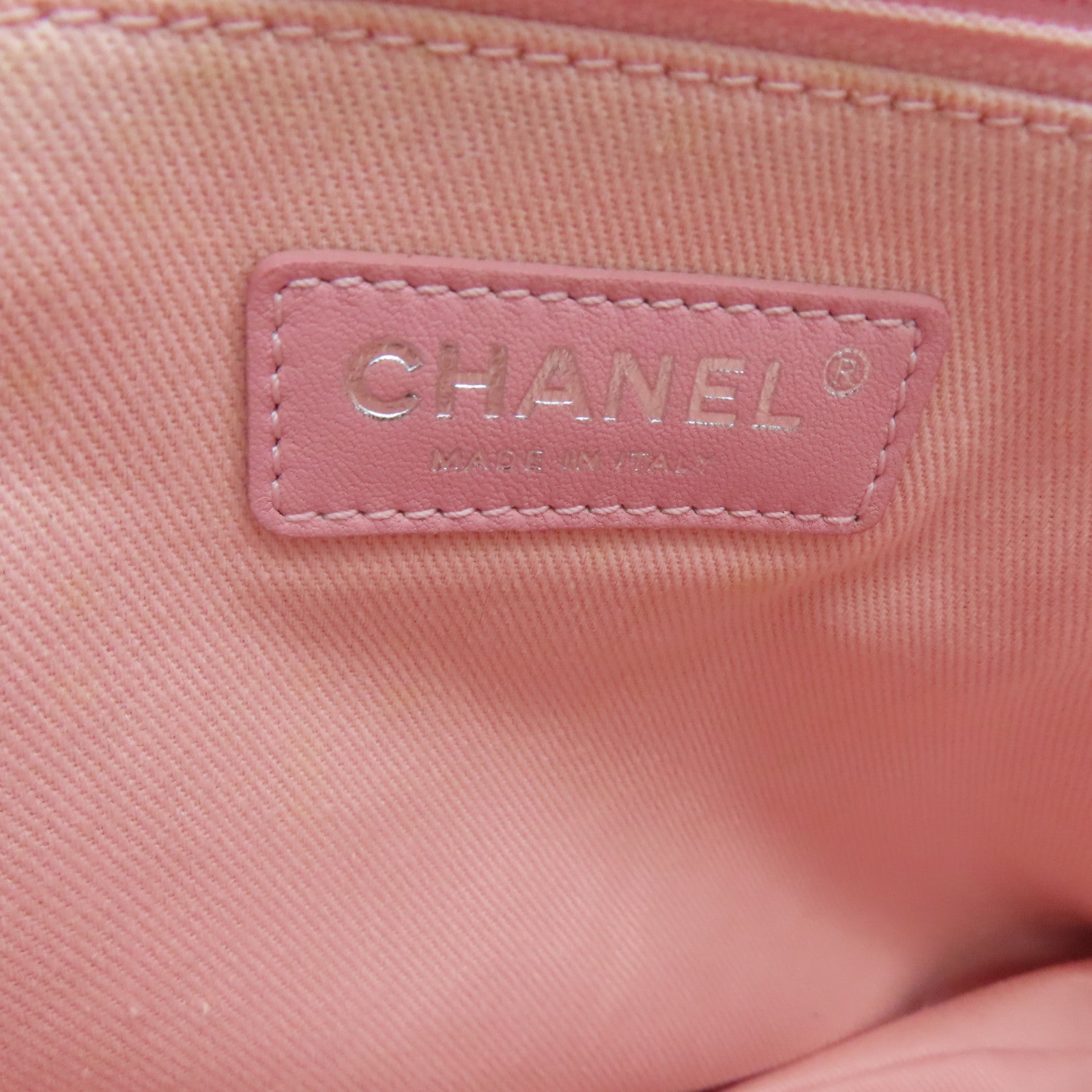 CHANEL 帆布Deauville Tote Bag银扣手挽袋/肩背袋粉红色