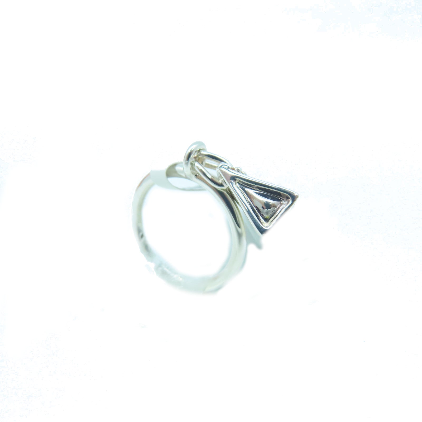 HERMES 925 Sterling Silver Amulettes Kelly Ring US#6 Silver