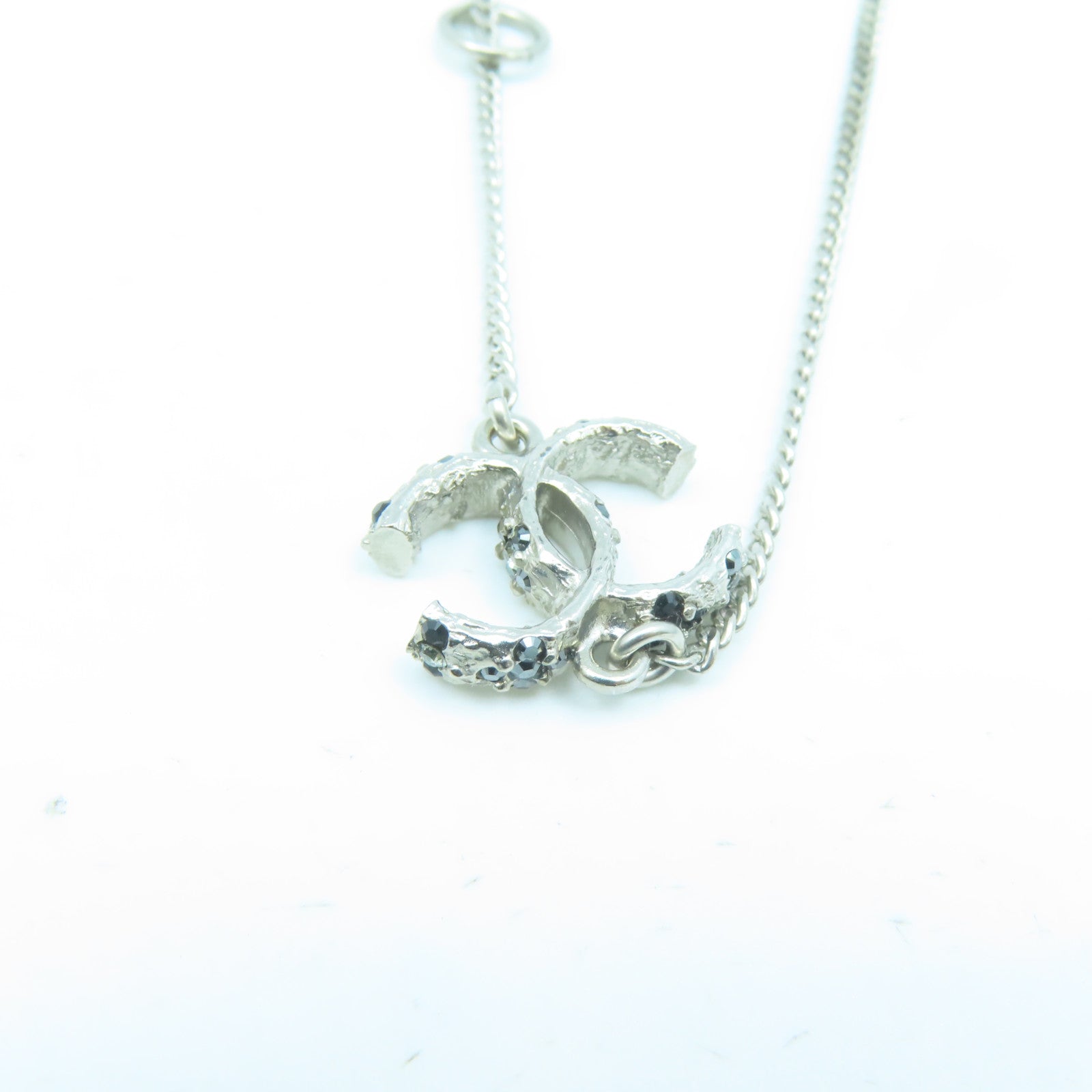 CHANEL 金屬Necklace銀扣項鍊銀色