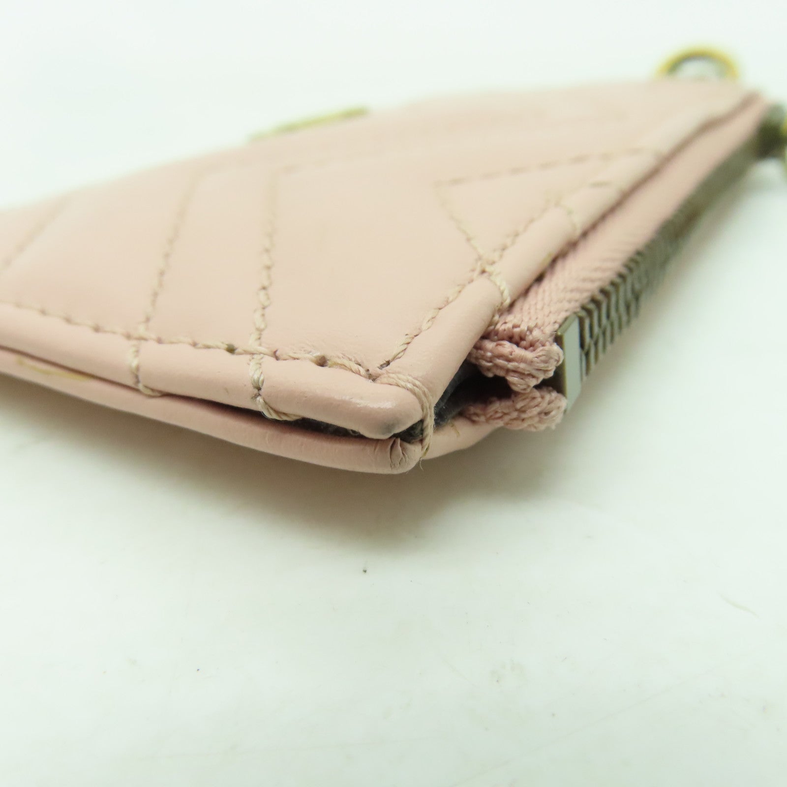 GUCCI 牛皮皮革Card Case金扣卡片套粉紅色