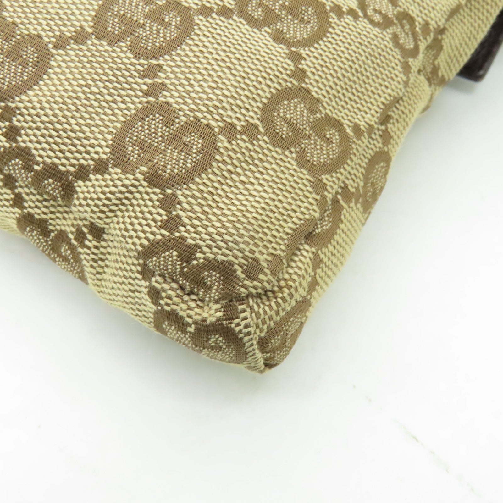 GUCCI 帆布Waist Bag銀扣腰包棕色