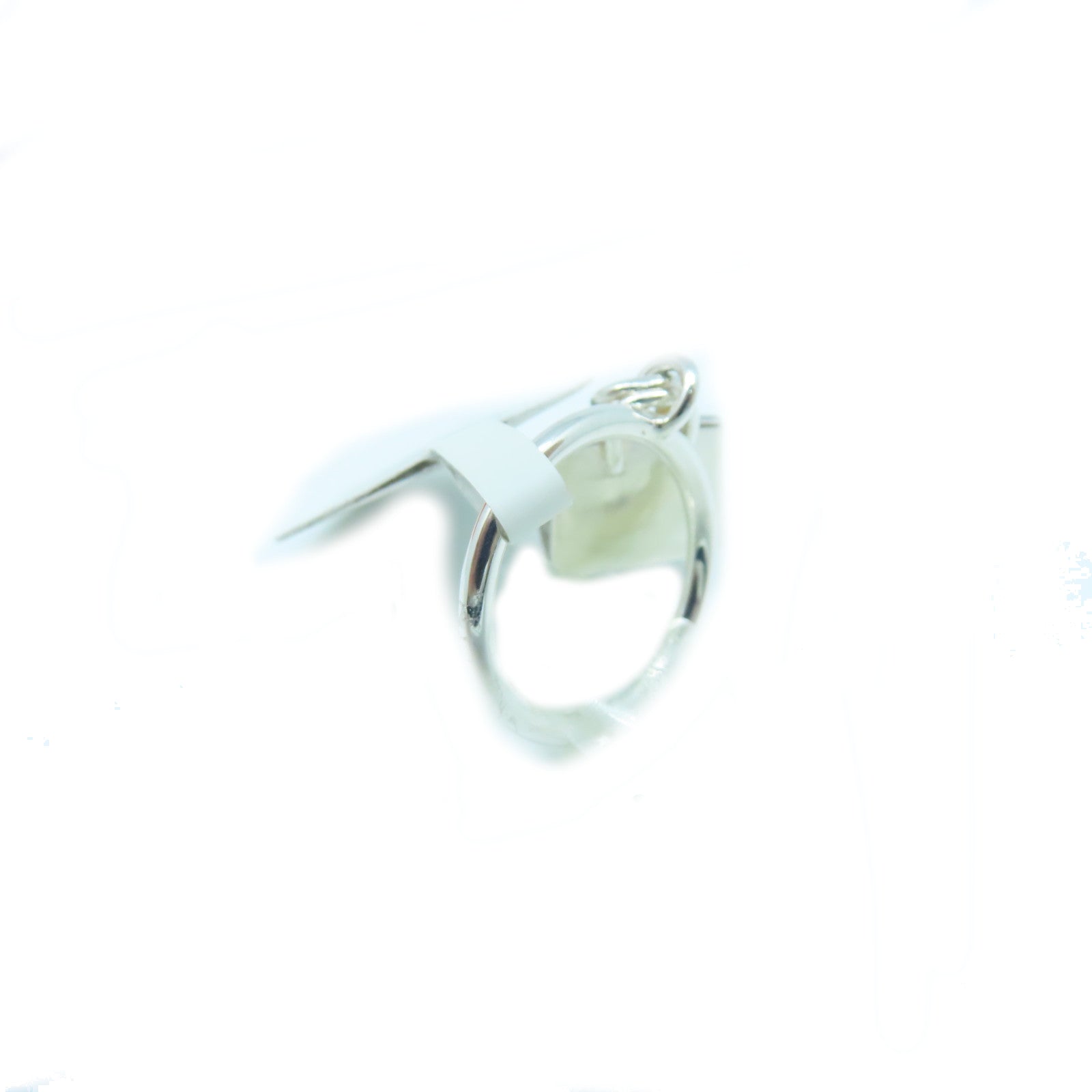 HERMES 925 Sterling Silver Amulettes Kelly Ring US#6 Silver