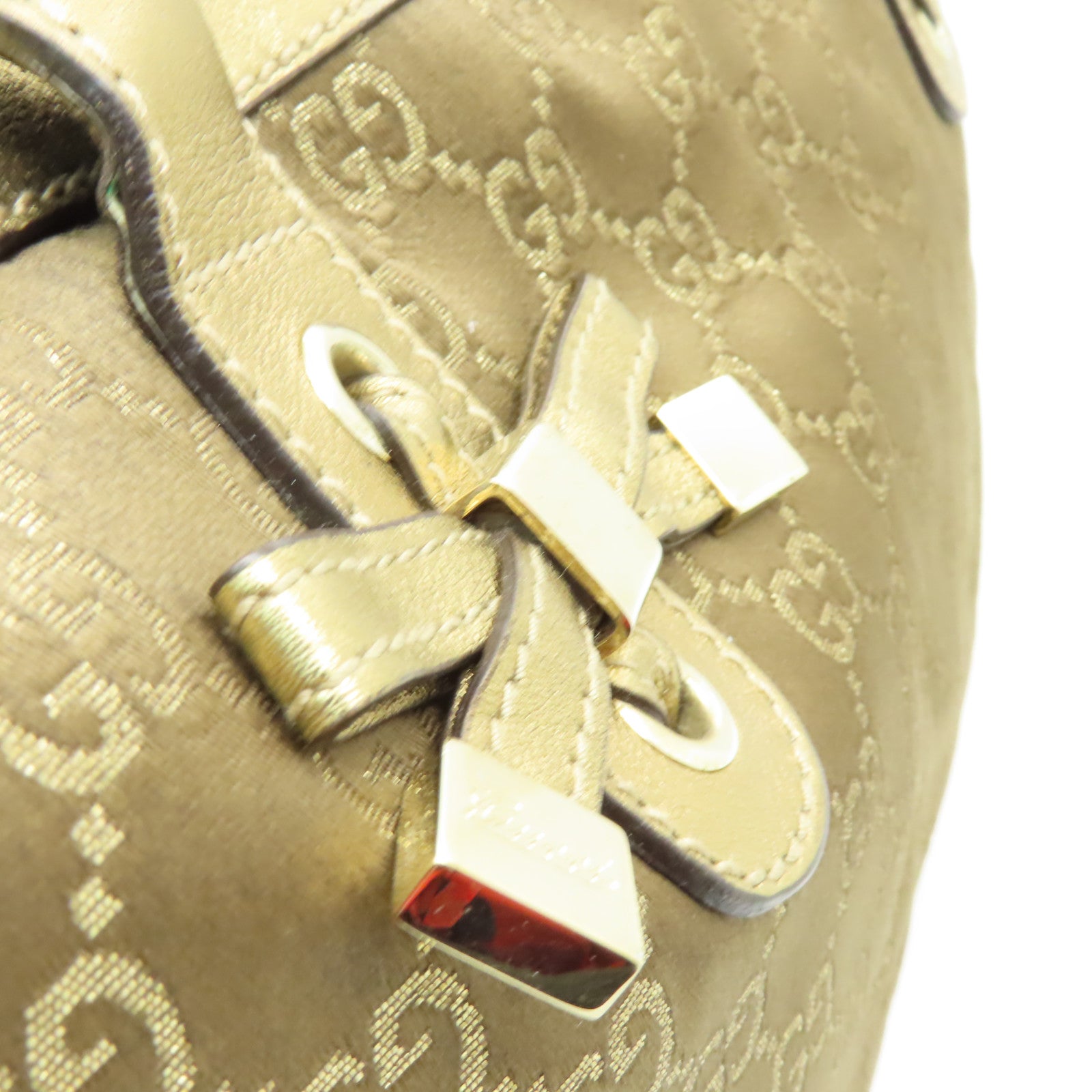 GUCCI 帆布Shoulder Bag金扣肩背袋啡色/金色