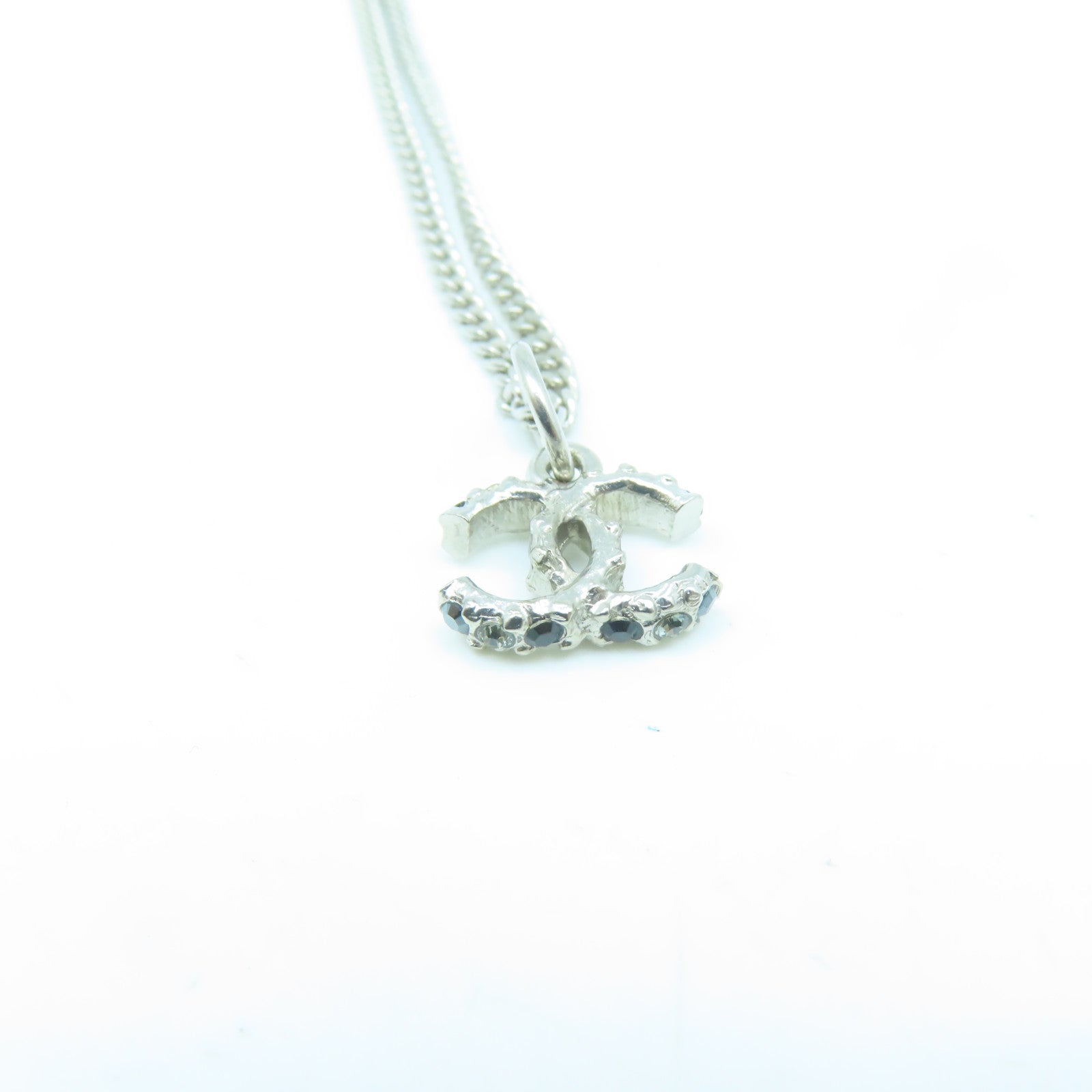 CHANEL 金屬Necklace銀扣項鍊銀色