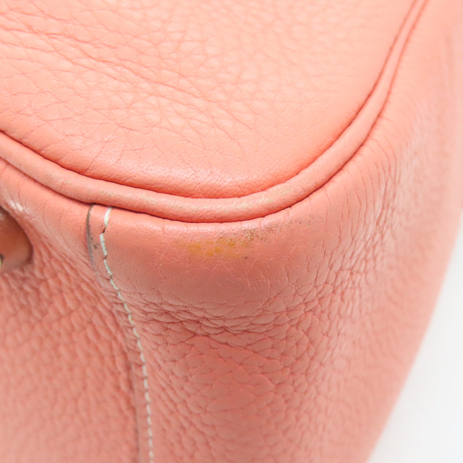 HERMES Clemence Leather Lindy 30 Silver Buckle Shoulder Bag Pink