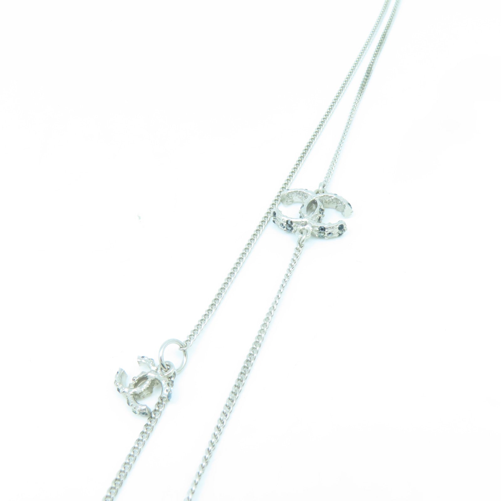 CHANEL 金屬Necklace銀扣項鍊銀色