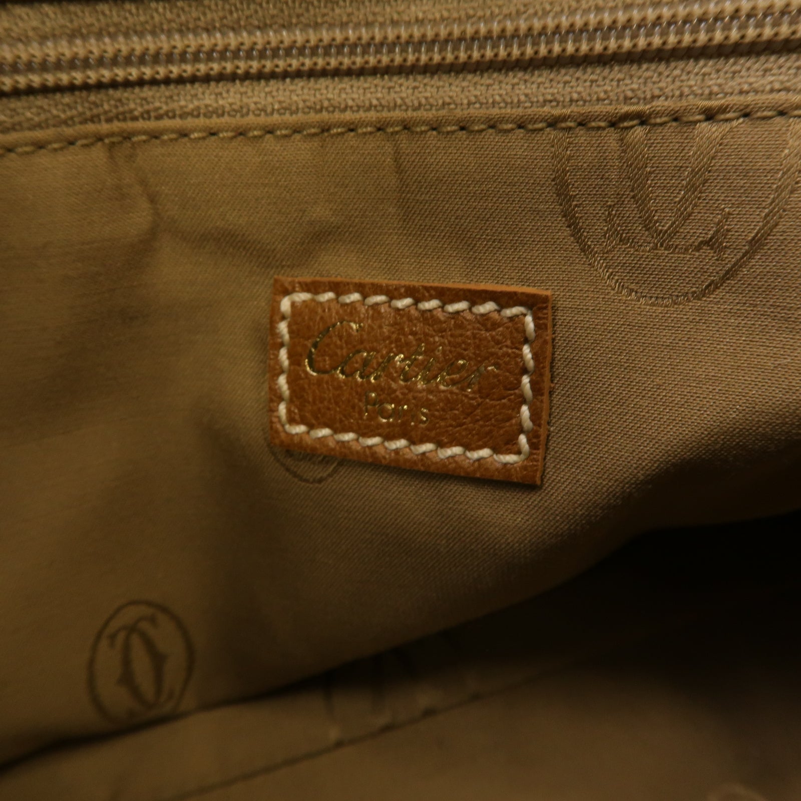 CARTIER 牛皮皮革Marcello Shoulder Bag金扣肩背袋棕色