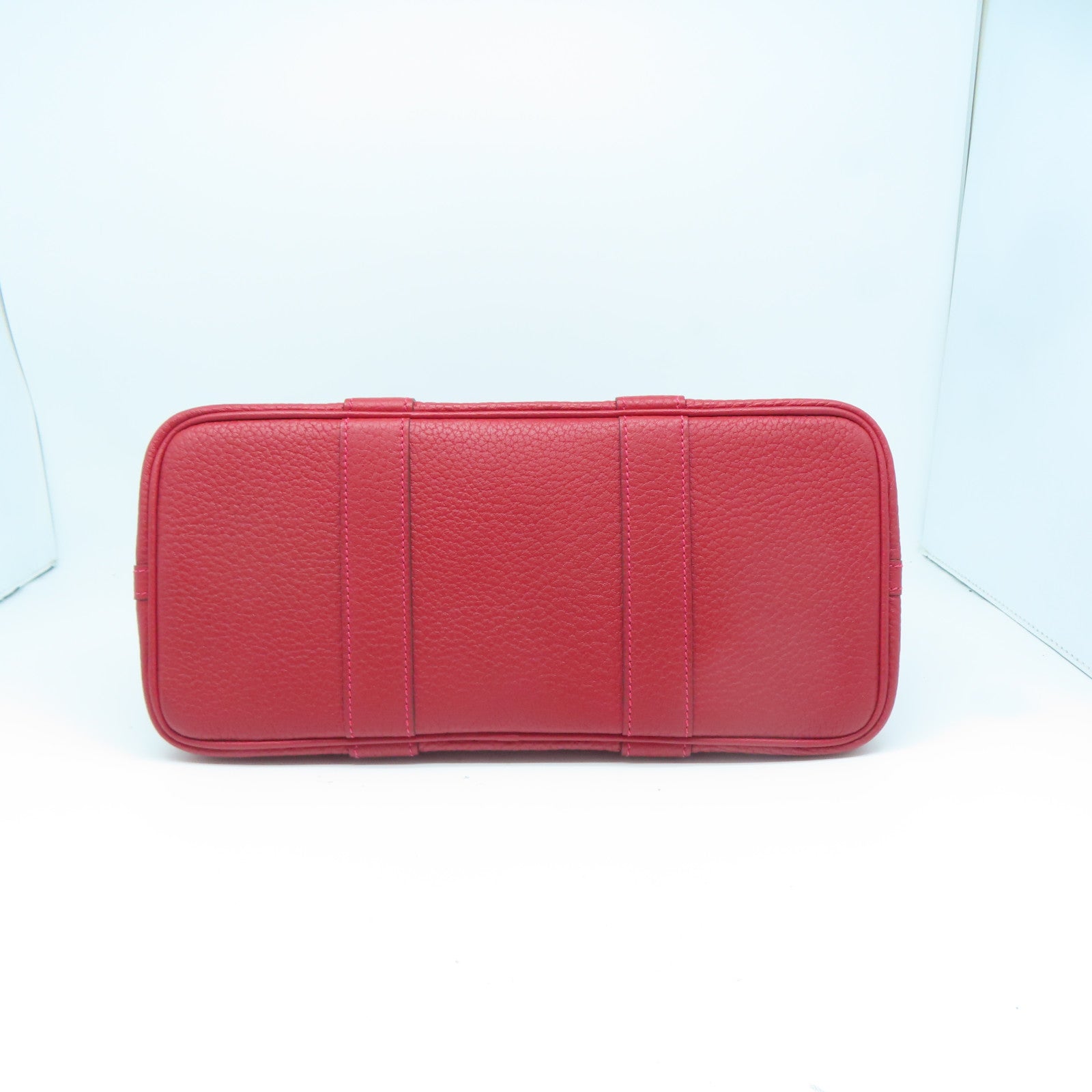 HERMES Negonda皮革Garden Party TPM銀扣手挽袋暗紅
