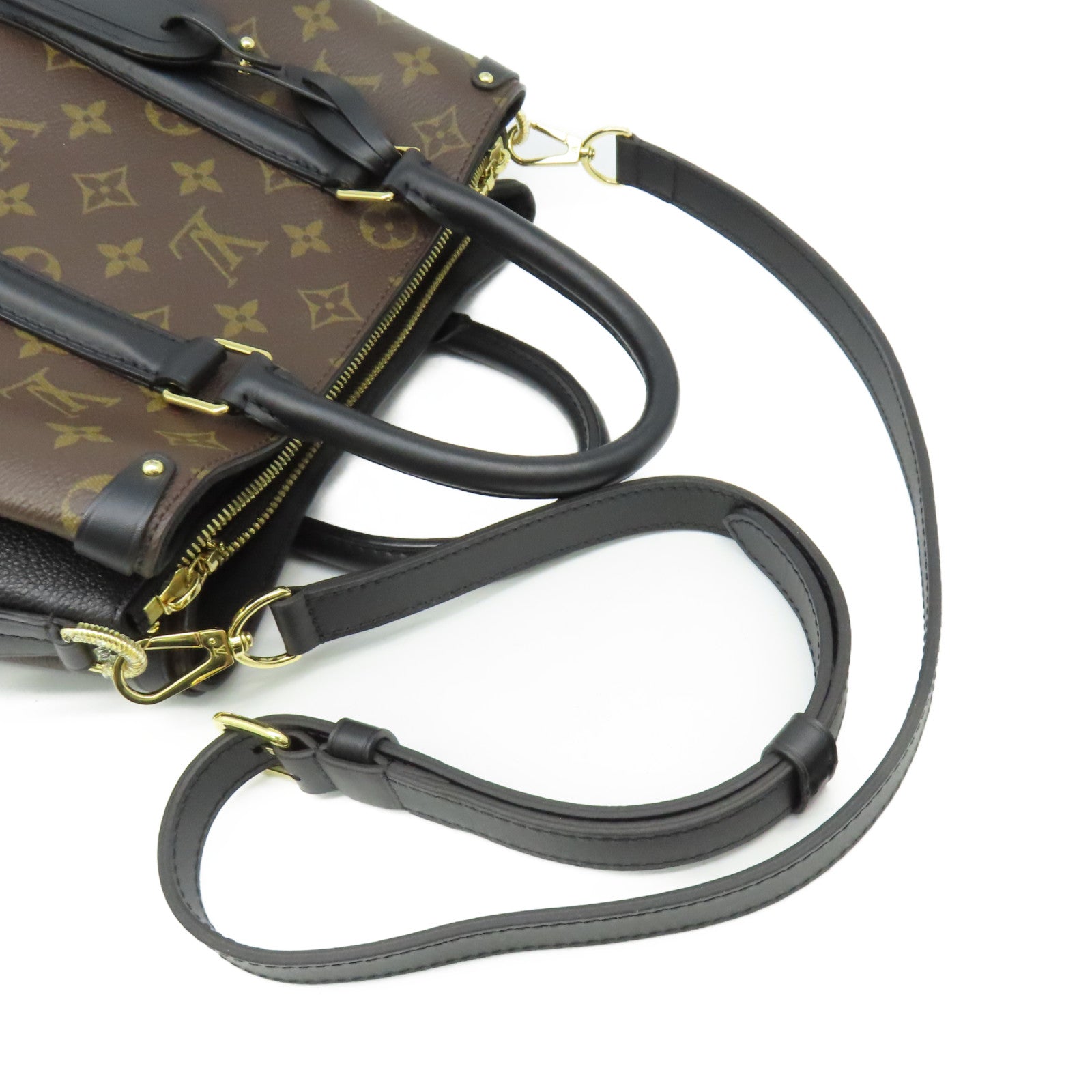 LOUIS VUITTON Monogram Soufflot MM 2Way Shoulder Bag手挽肩背兩用袋啡色