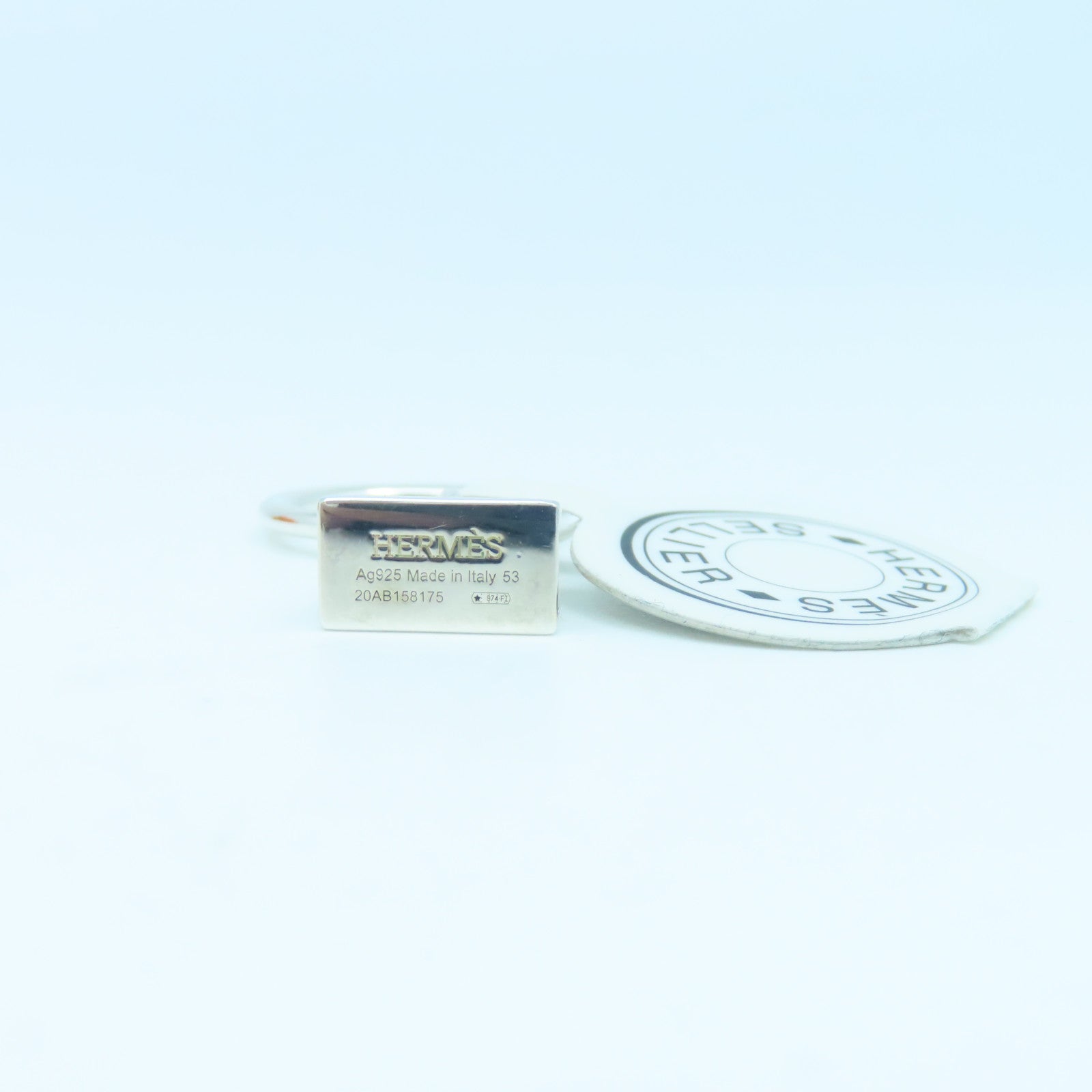 HERMES 925 Sterling Silver Amulettes Kelly Ring US#6 Silver
