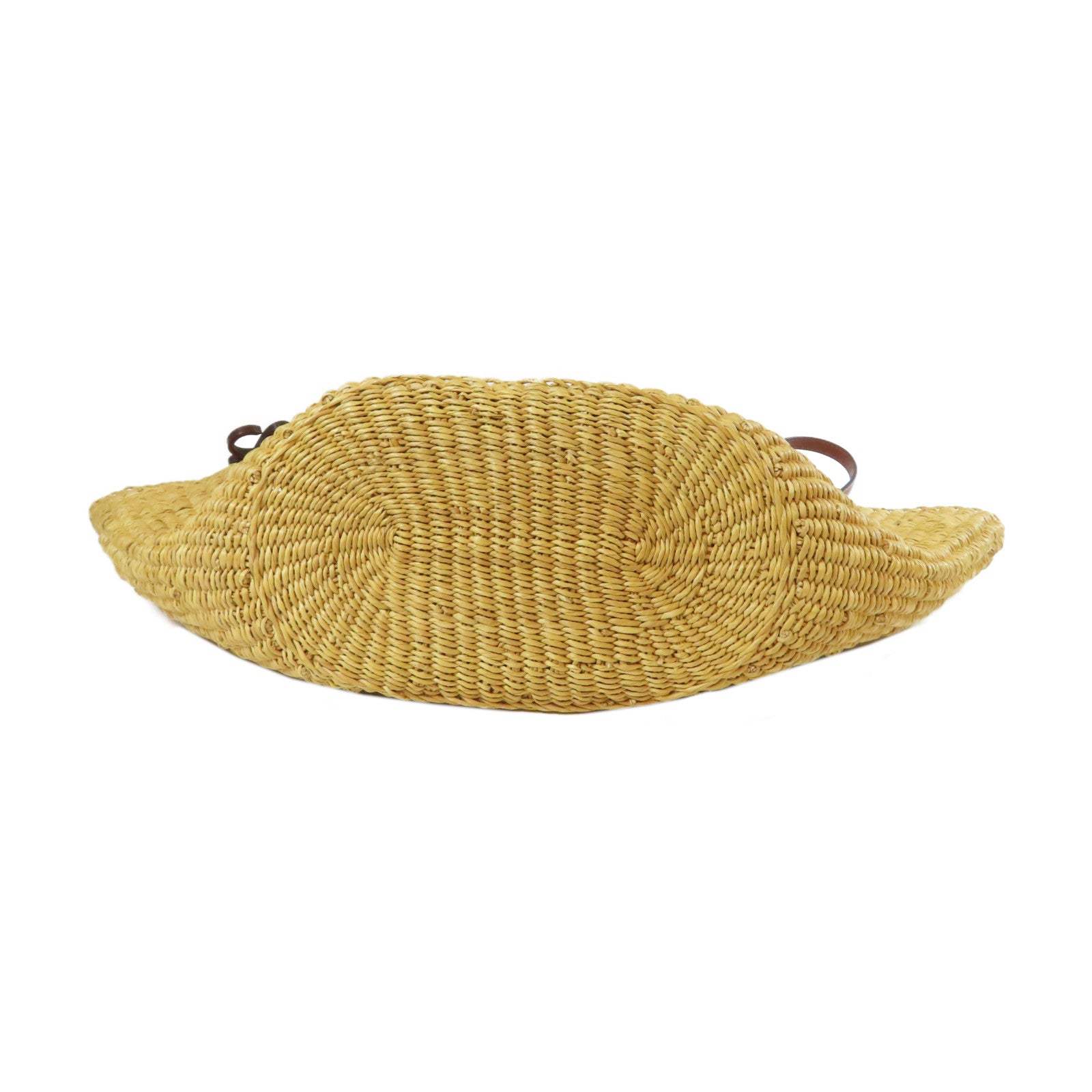 LOEWE 酒椰/皮革Shell Basket肩背袋米色/啡色