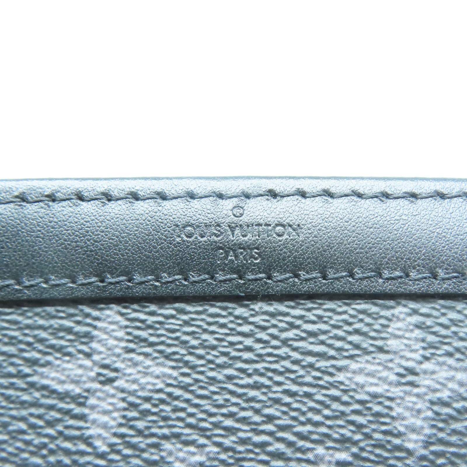 LOUIS VUITTON Monogram Eclipse Gaston銀扣肩背袋灰色