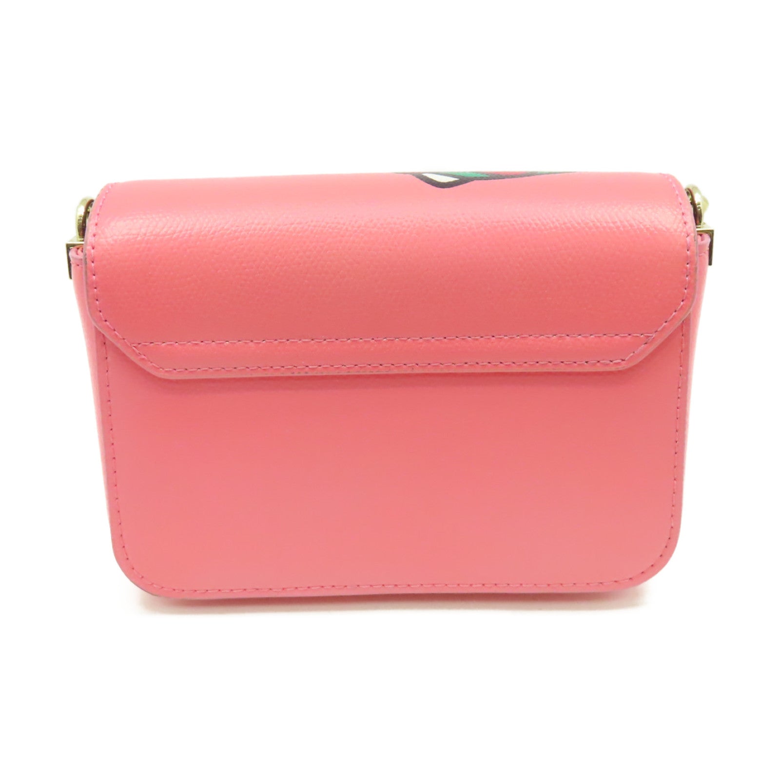 Furla 牛皮皮革Hello Kitty Goes Hiking Shoulder Bag金扣鏈帶肩背袋粉紅色