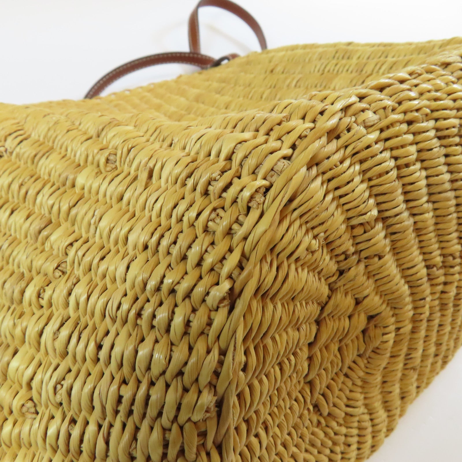 LOEWE 酒椰/皮革Shell Basket肩背袋米色/啡色