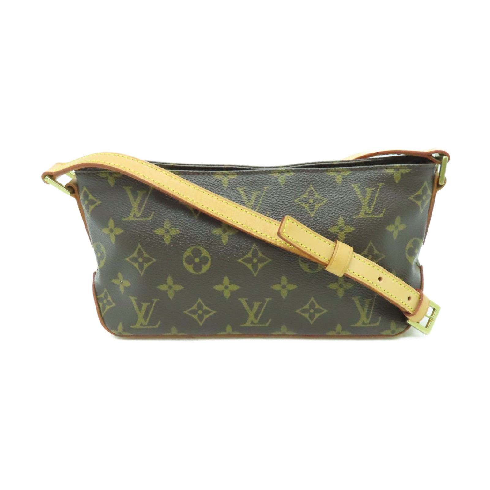 LOUIS VUITTON Monogram Trotteur金扣肩背袋棕色