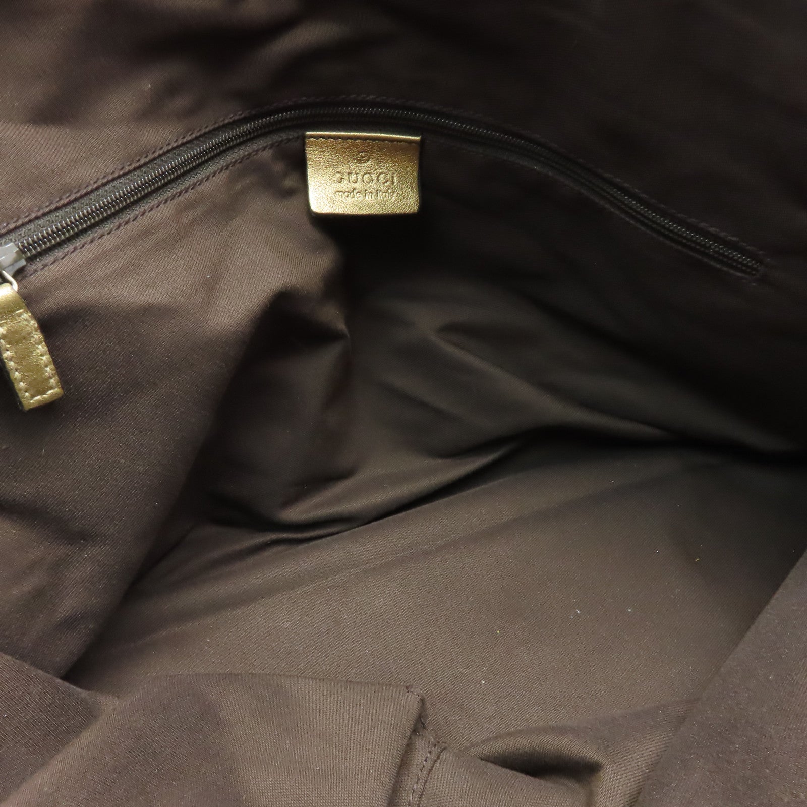 GUCCI 帆布Shoulder Bag金扣肩背袋啡色/金色