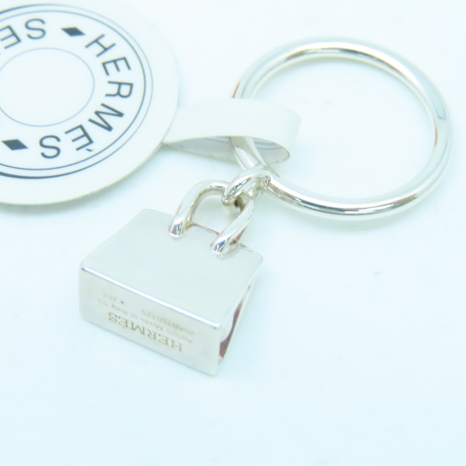 HERMES 925 Sterling Silver Amulettes Kelly Ring US#6 Silver