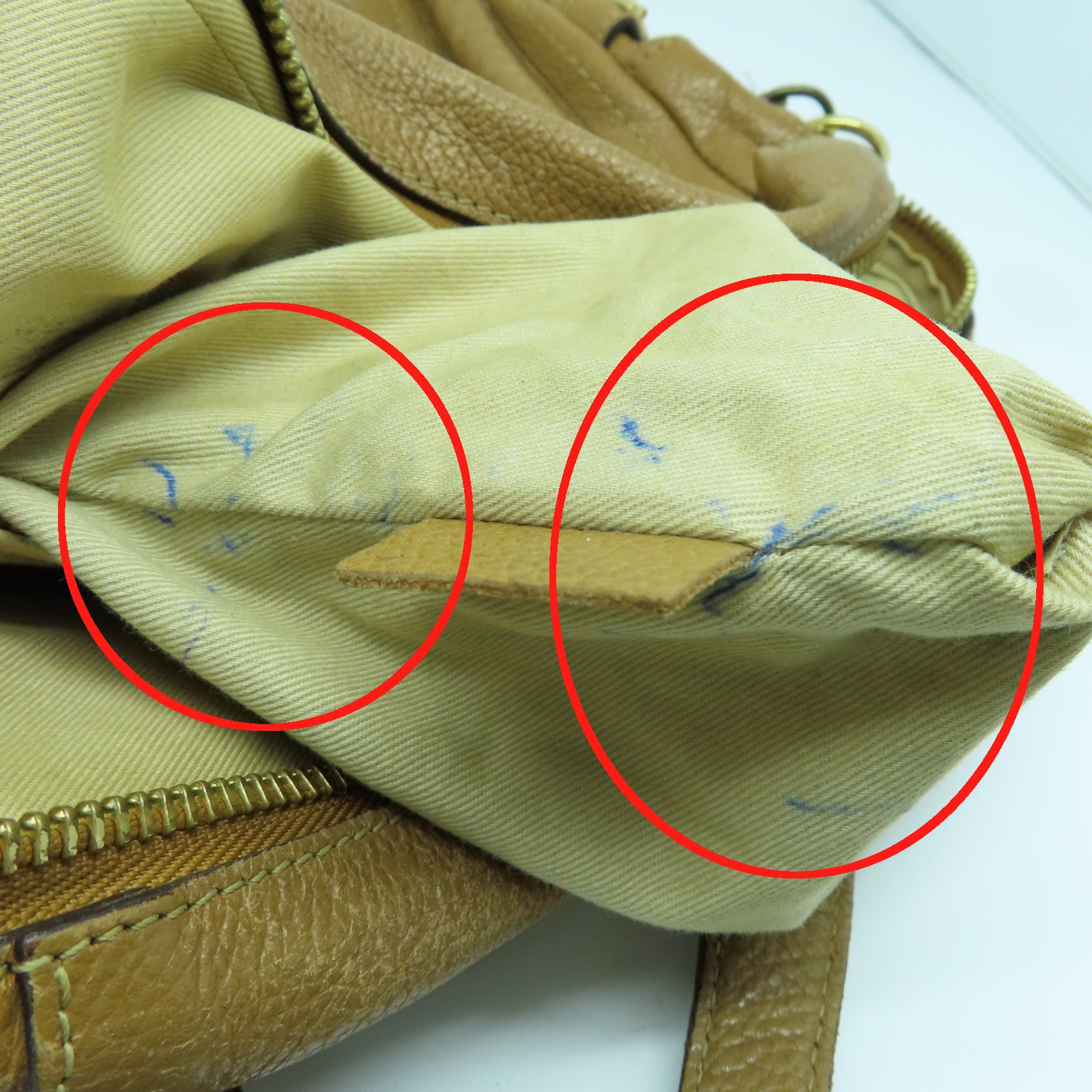 Chloe 牛皮皮革Handbag金扣手挽袋啡色