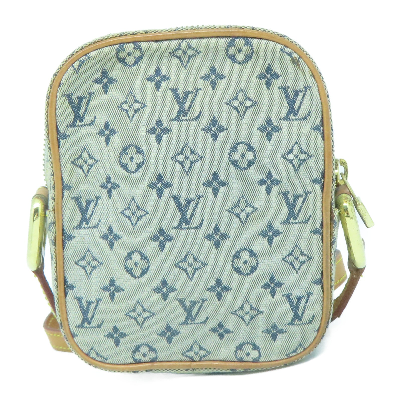 LOUIS VUITTON Monogram Mini Juliet PM金扣肩背袋淺藍色/棕色