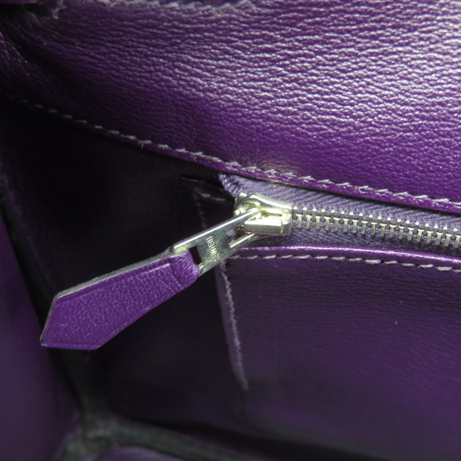 HERMES 【Sharp Discount】Croco Porosus Mat Birkin 35 Silver Buckle Hand Bag Purple/Amethyste/9G