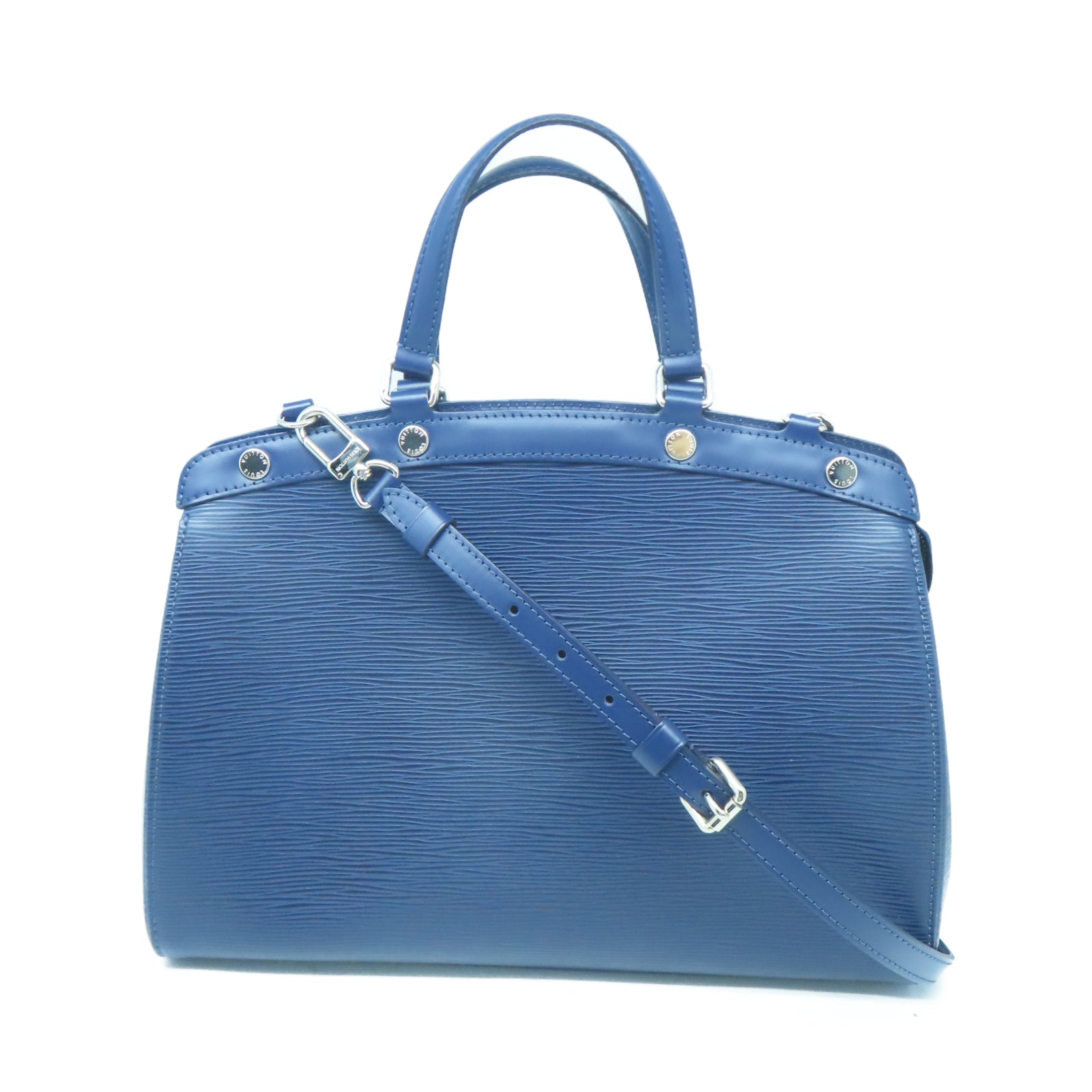 LOUIS VUITTON 【激減優惠】Epi皮革Brea MM銀扣手挽肩背兩用袋藍色
