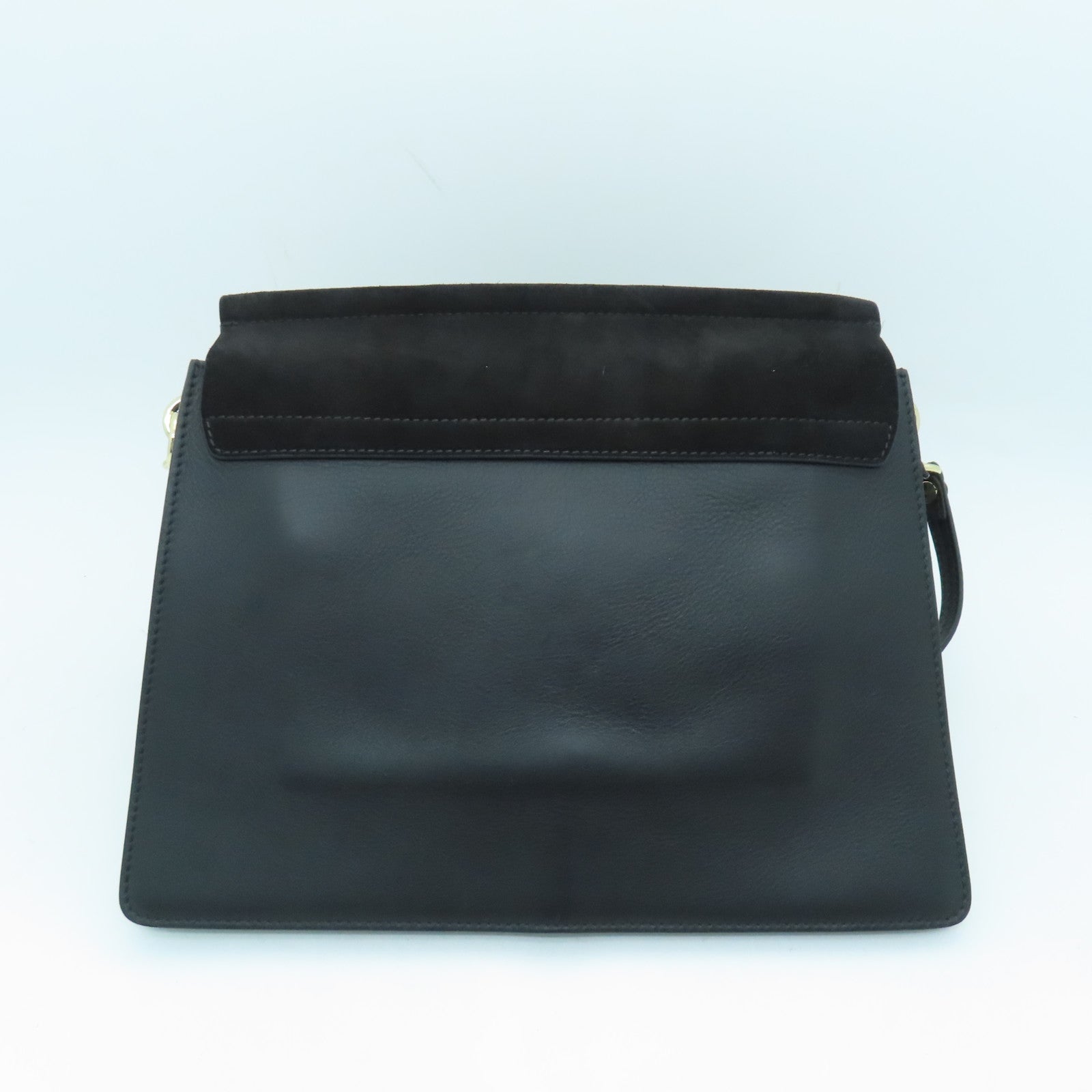Chloe Leather/Suede Leather Shoulder Bag Gold Buckle Black
