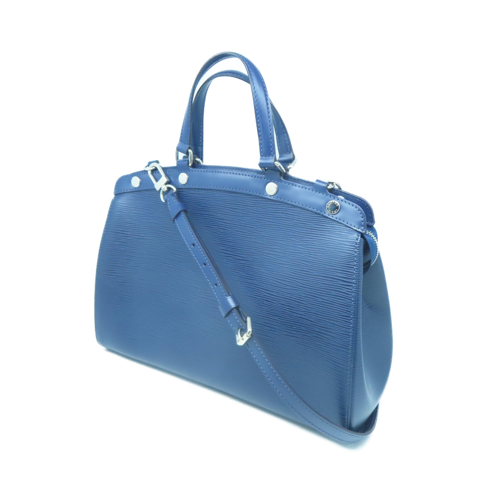 LOUIS VUITTON 【激減優惠】Epi皮革Brea MM銀扣手挽肩背兩用袋藍色
