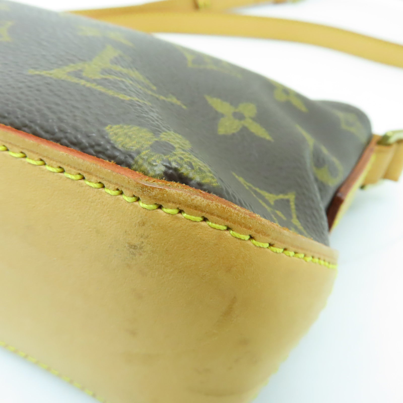 LOUIS VUITTON Monogram Trotteur金扣肩背袋棕色
