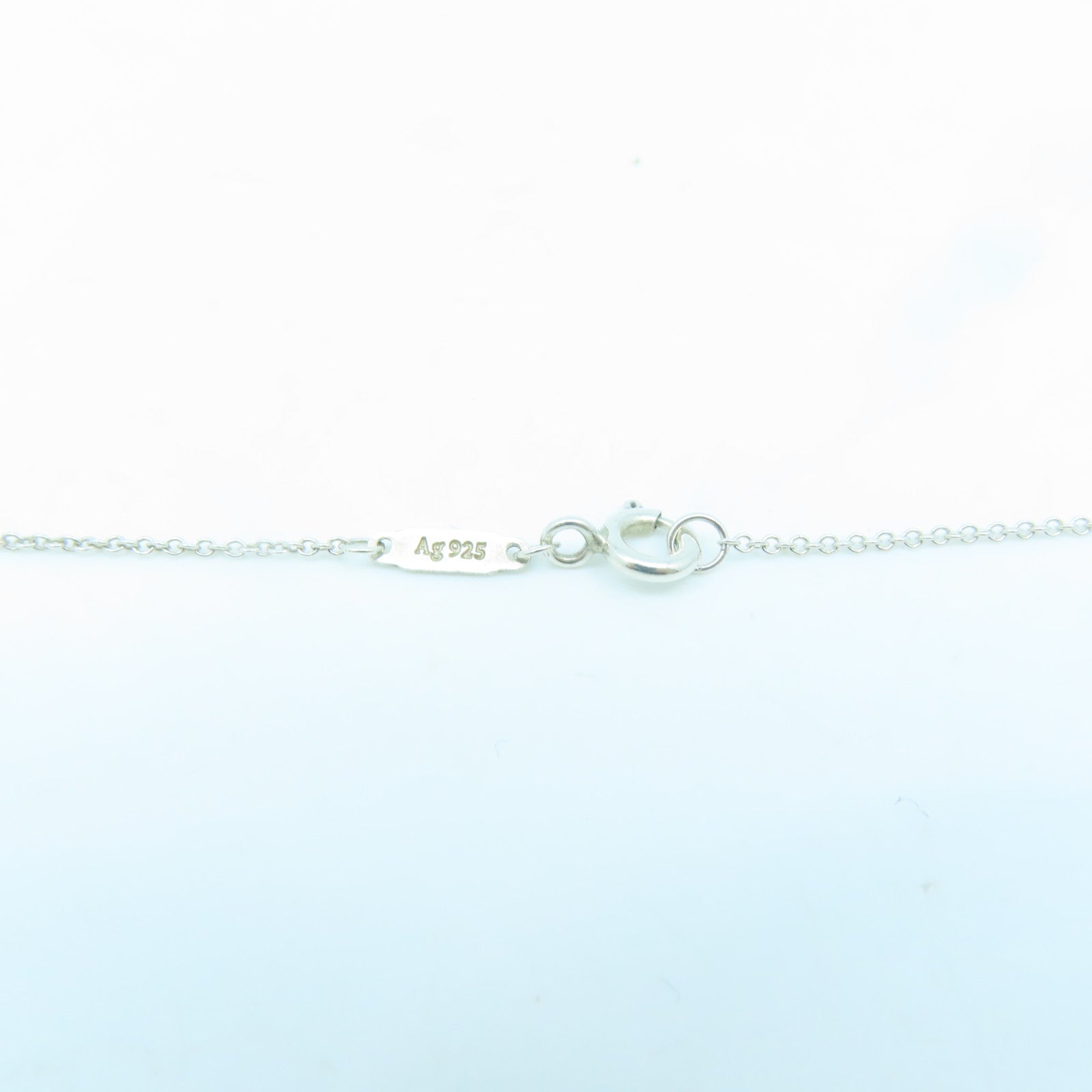 TIFFANY＆CO 925純銀Mini Heart Pendant With Diamond項鍊藍色/銀色