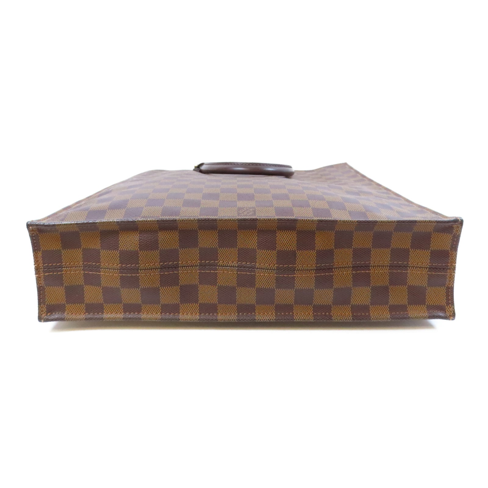 LOUIS VUITTON Damier Ebene Sac Plat金扣手挽袋啡色