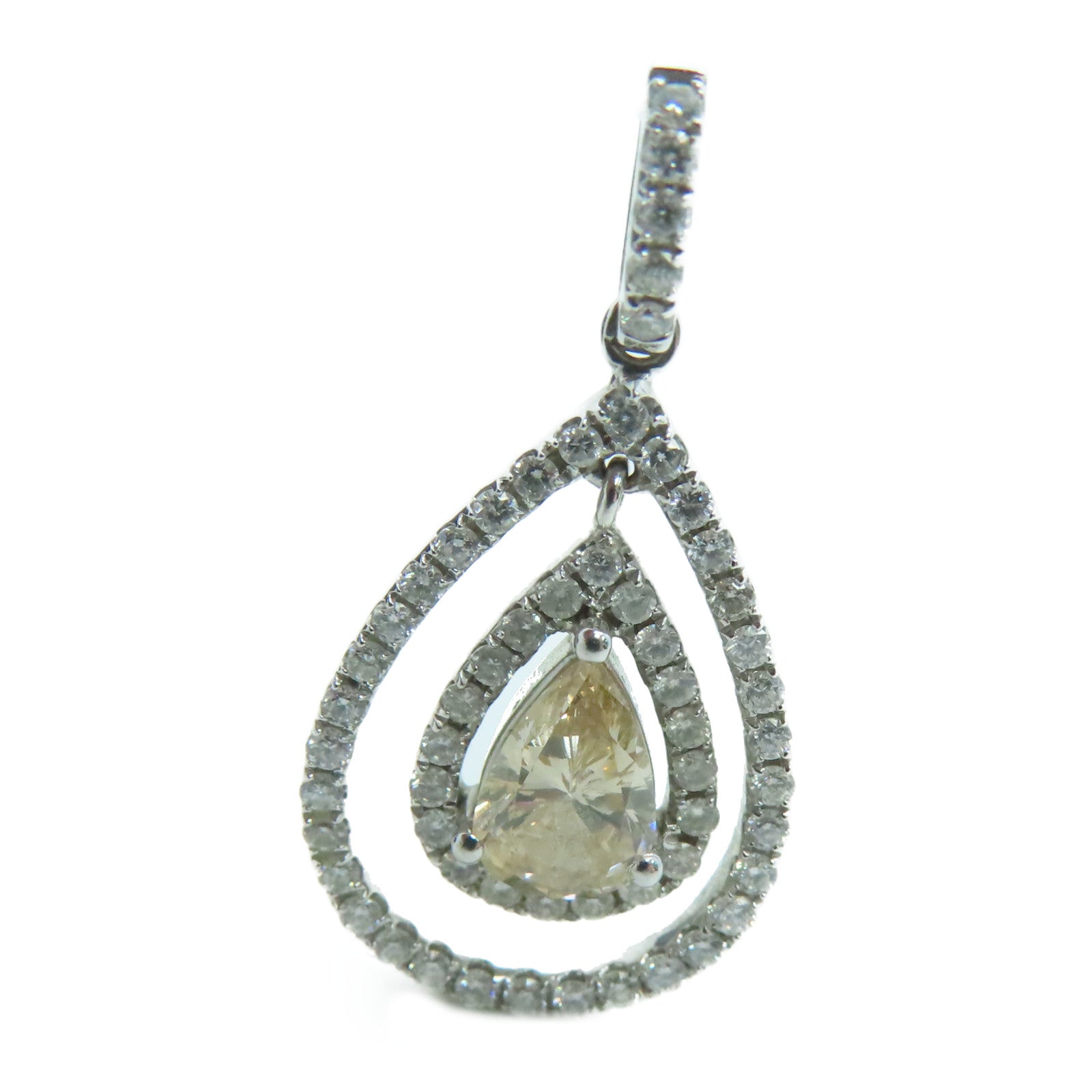 JEWELRY 18K白金Diamond Pendant钻石吊坠2.9g