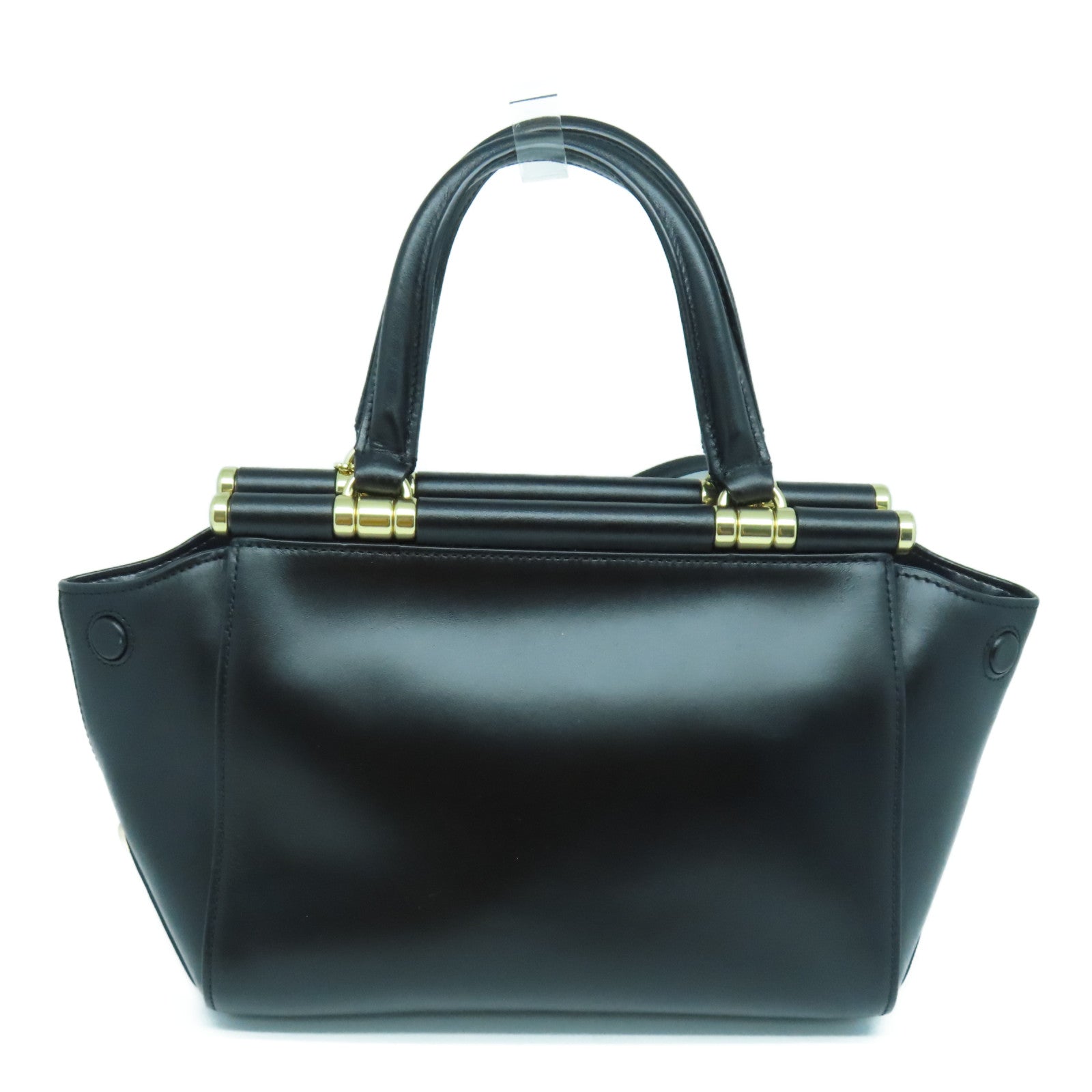 COACH 牛皮皮革2 Way Shoulder金扣手挽肩背兩用袋黑色