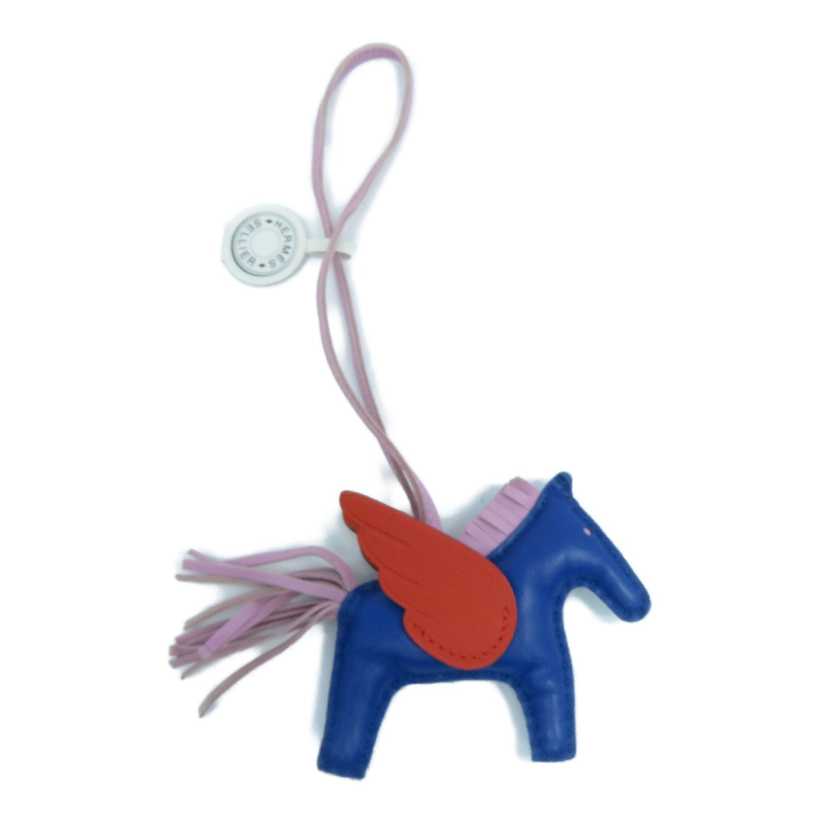 HERMES Swift皮革Rodeo Pegasus PM掛飾Bleu Electrique電光藍色