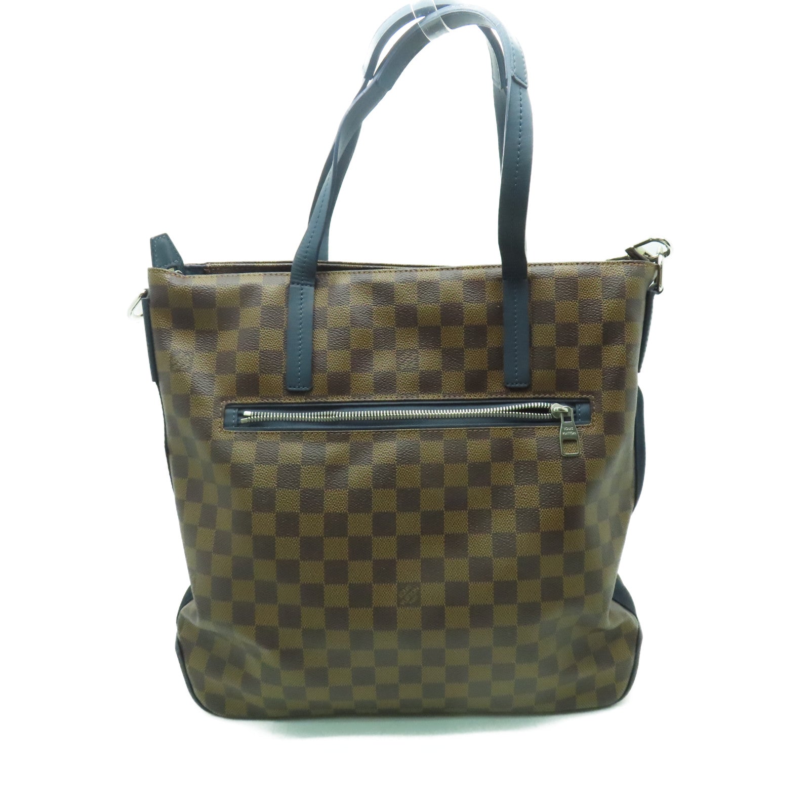 LOUIS VUITTON Damier Ebene Herald銀扣手挽肩背兩用袋啡色/藍色