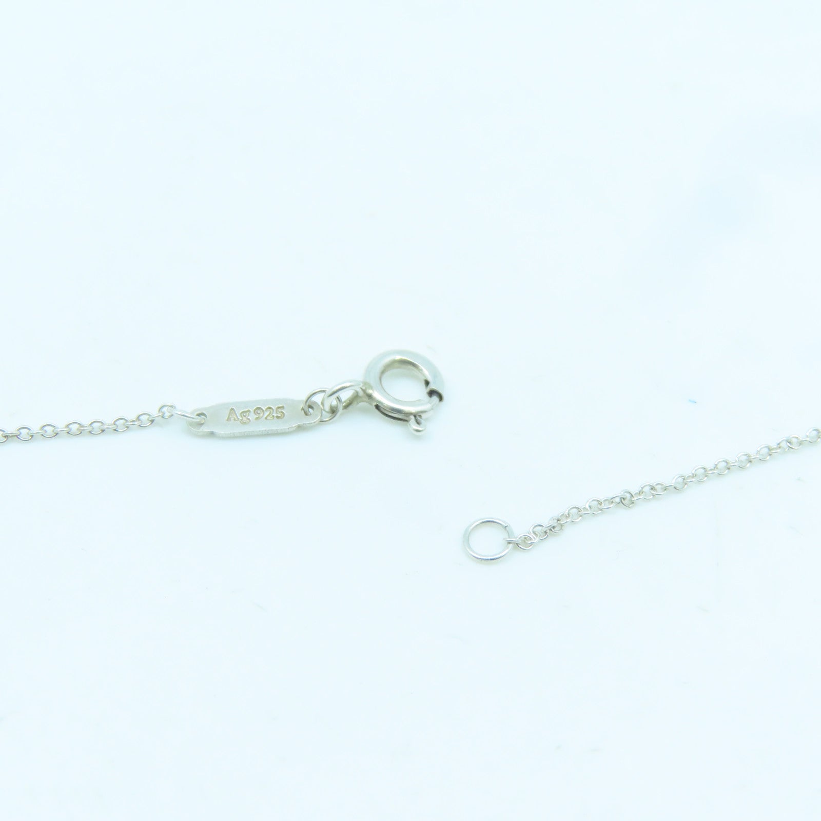 TIFFANY＆CO 925純銀Mini Heart Pendant With Diamond項鍊藍色/銀色