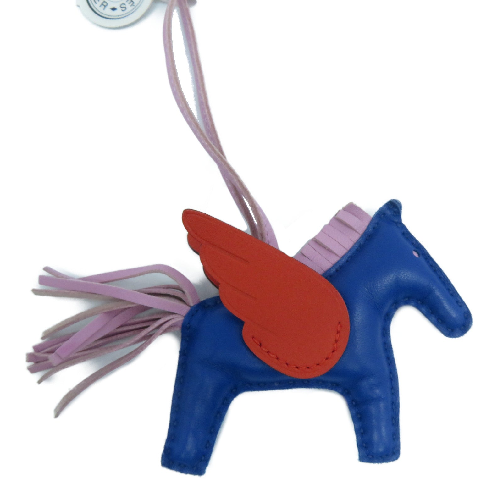 HERMES Swift皮革Rodeo Pegasus PM掛飾Bleu Electrique電光藍色