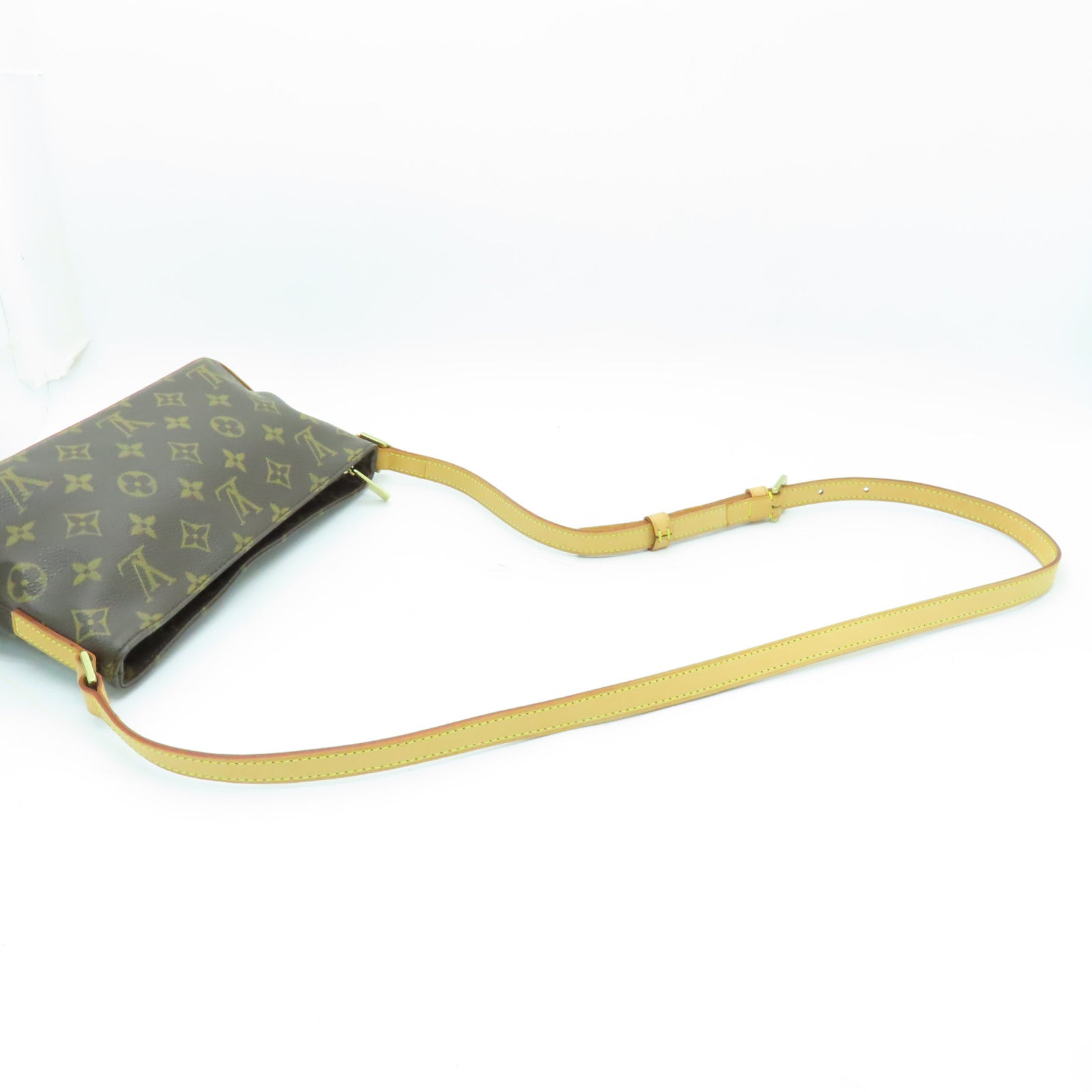LOUIS VUITTON Monogram Trotteur金扣肩背袋棕色