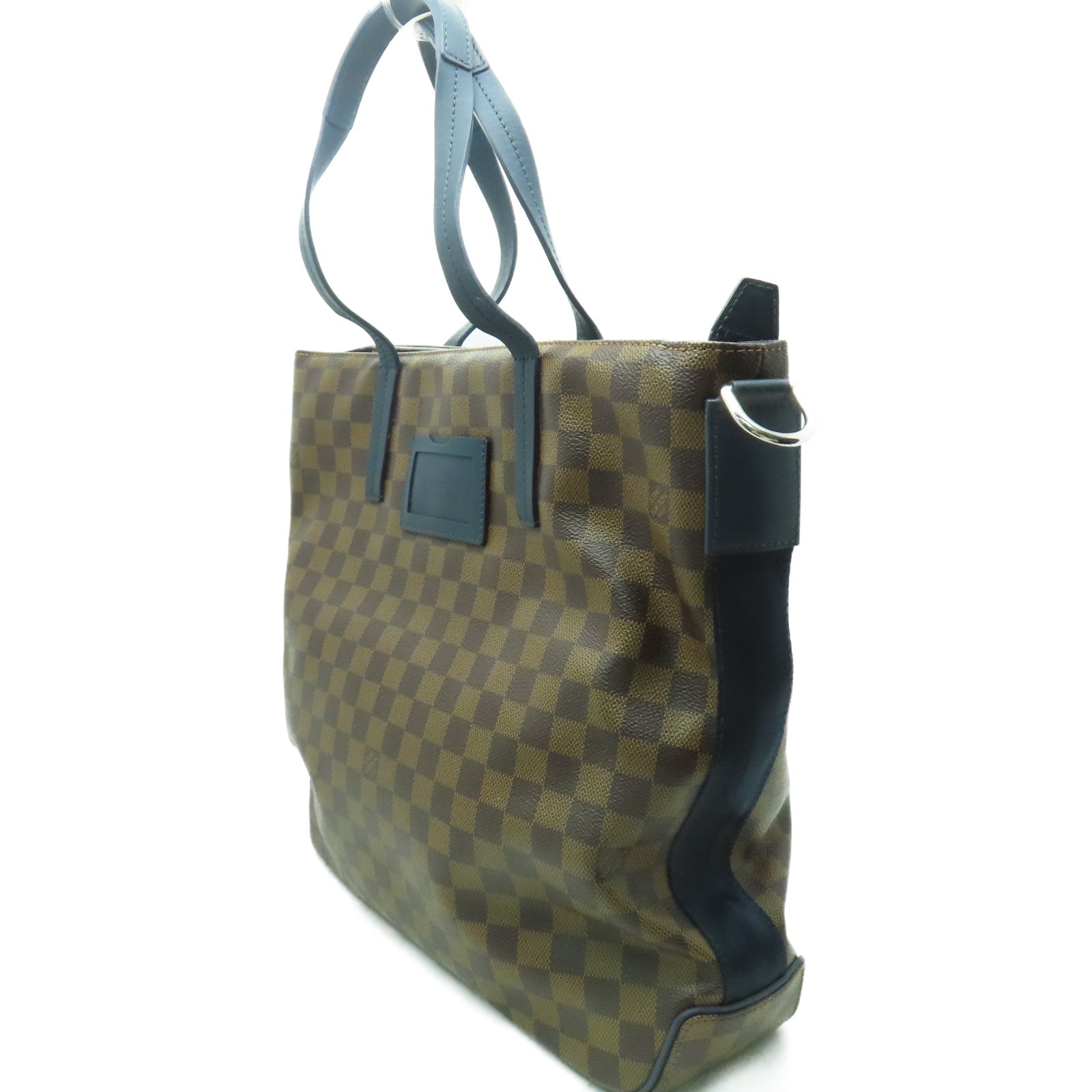 LOUIS VUITTON Damier Ebene Herald銀扣手挽肩背兩用袋啡色/藍色